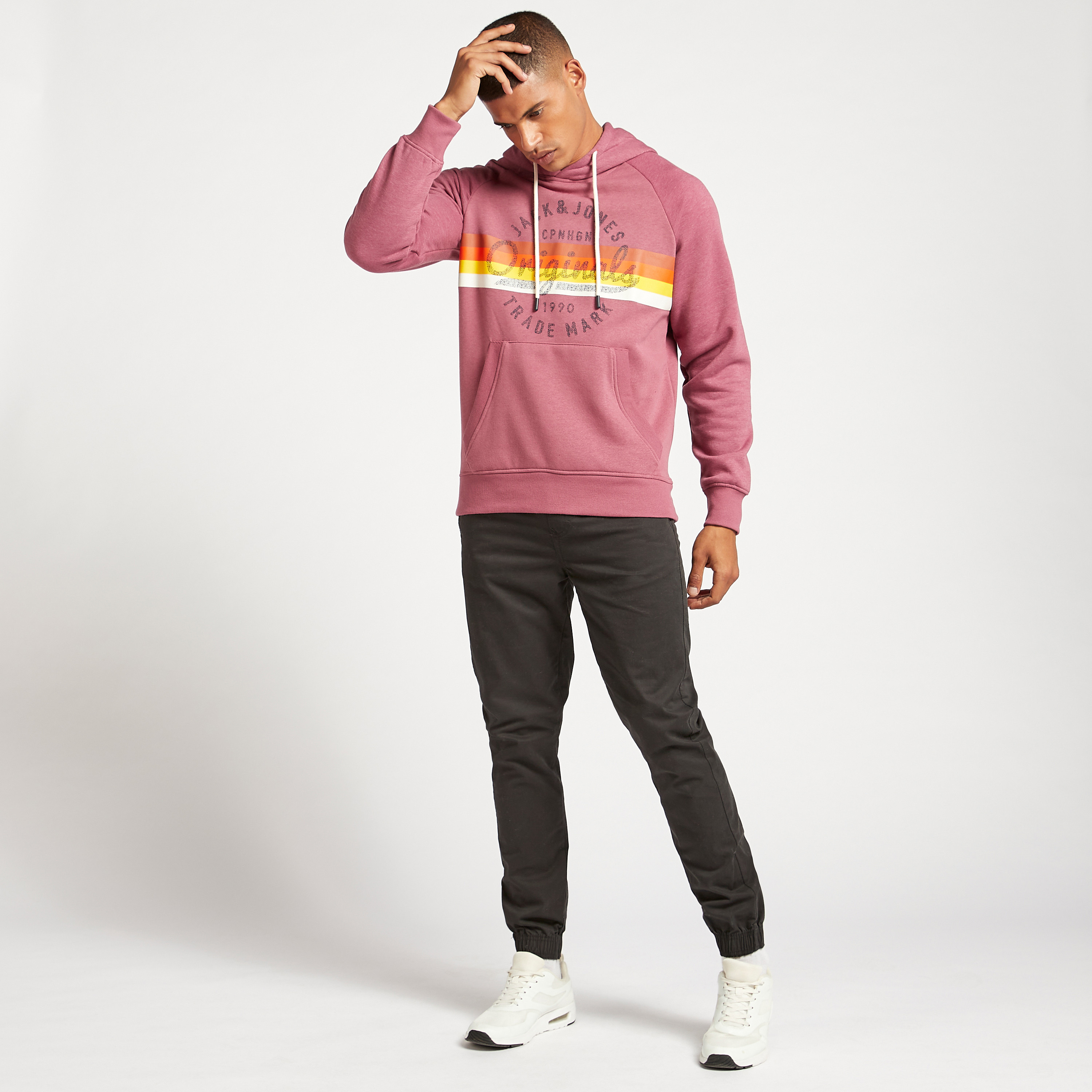 Jack & Jones Printed Lightweight Hoodie with Long Sleeves and Pocket-men-winterwear-hoodiesandsweatshirts-image-2