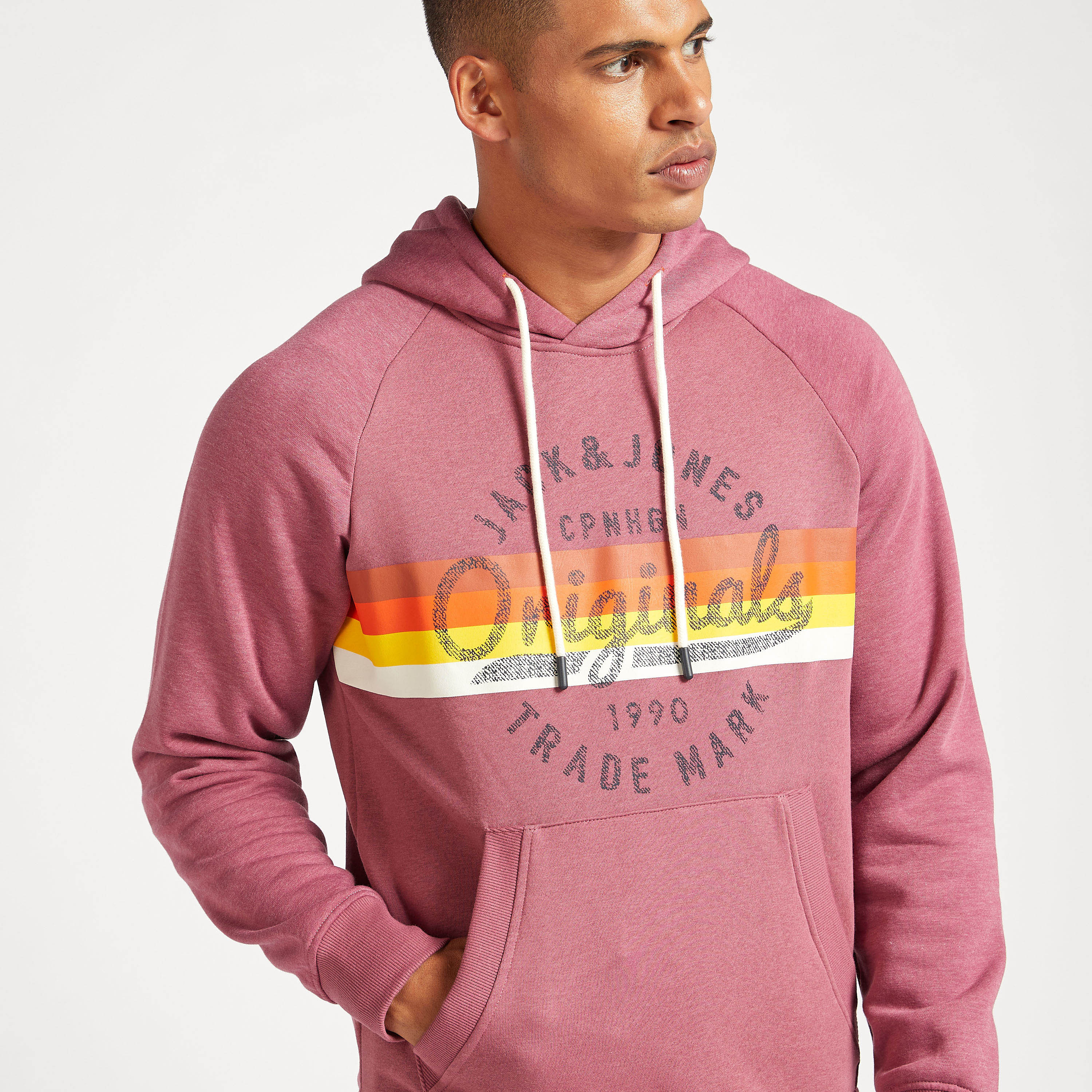 Jack & Jones Printed Lightweight Hoodie with Long Sleeves and Pocket-men-winterwear-hoodiesandsweatshirts-image-3