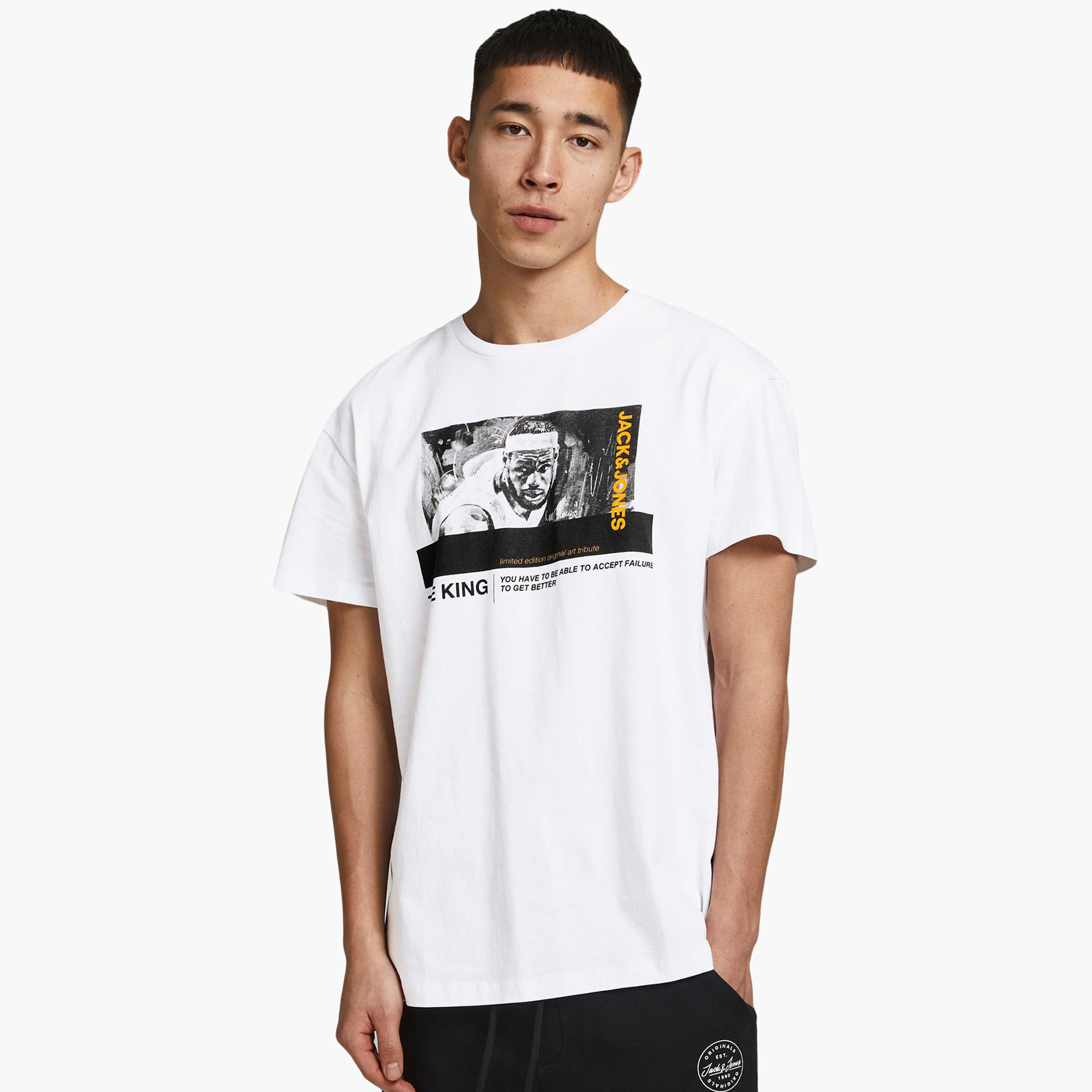 Jack & Jones Men Cotton Printed White T-Shirt-men-clothing-tshirtsandpolos-tshirts-image-1