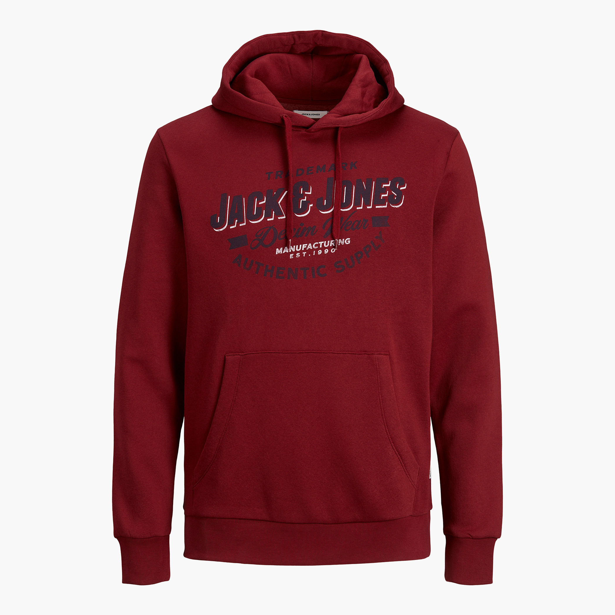 Jack & Jones Men Printed Hooded Neck Sweatshirt with Kangaroo Pocket-men-winterwear-hoodiesandsweatshirts-image-1