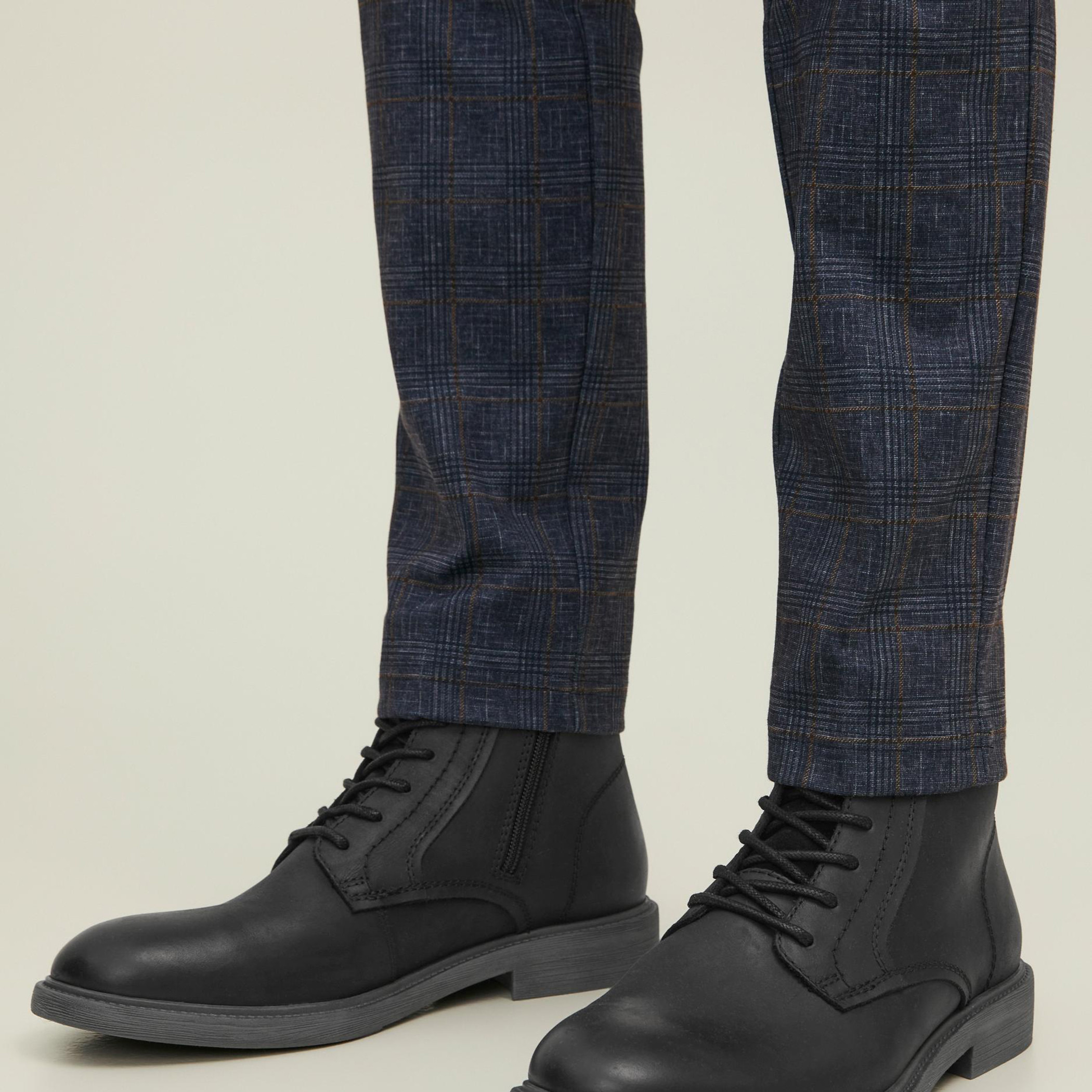 Jack & Jones Men Black Solid High Top Leather Boots-men-shoes-boots-image-2