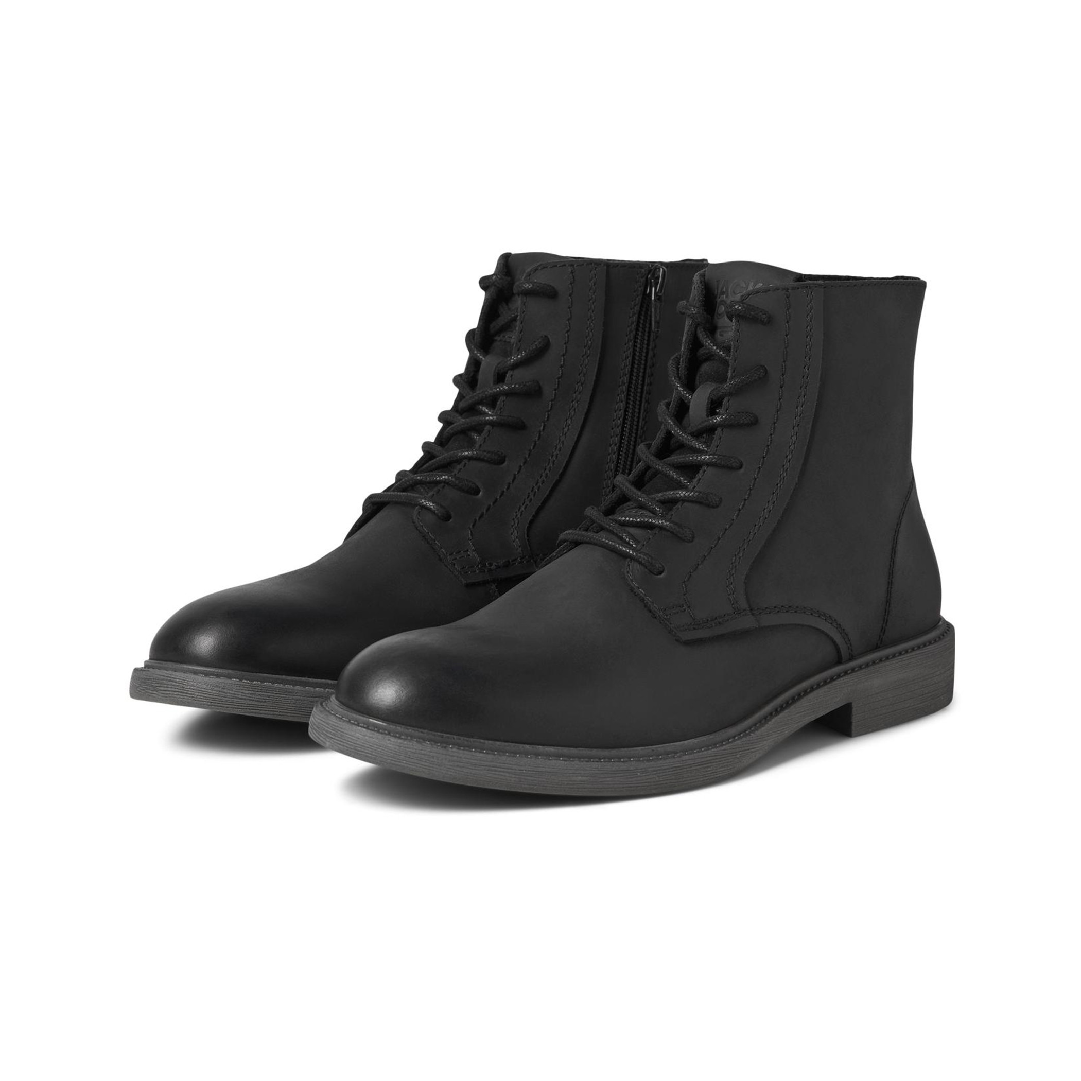 أحذية جلدية صلبة مع عالية من جاك آند جونز للرجال بلون اسود-men-shoes-boots-image-6