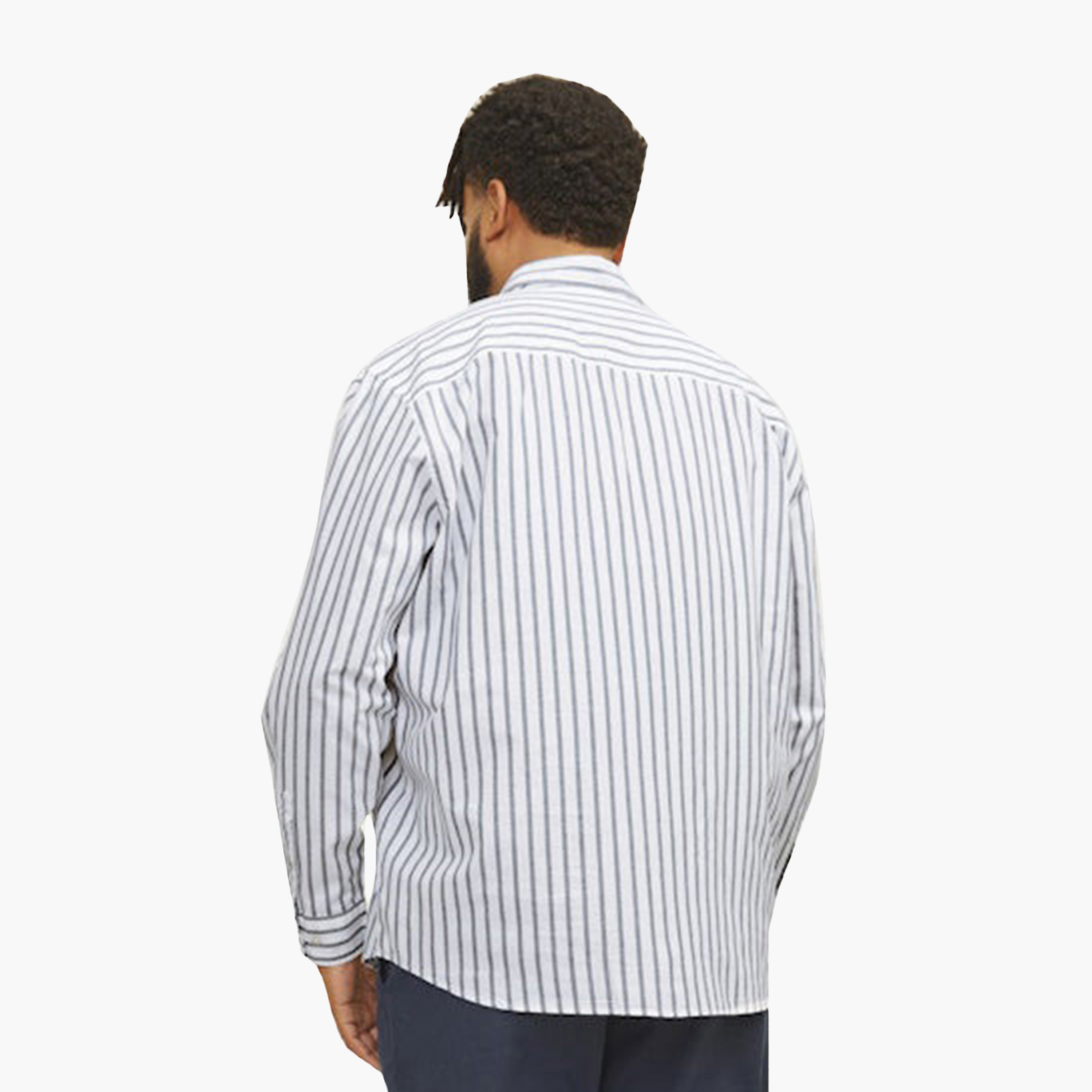 قميص رجالي بلس مخطط بأكمام طويلة وياقة من جاك آند جونز-men-clothing-shirts-image-4