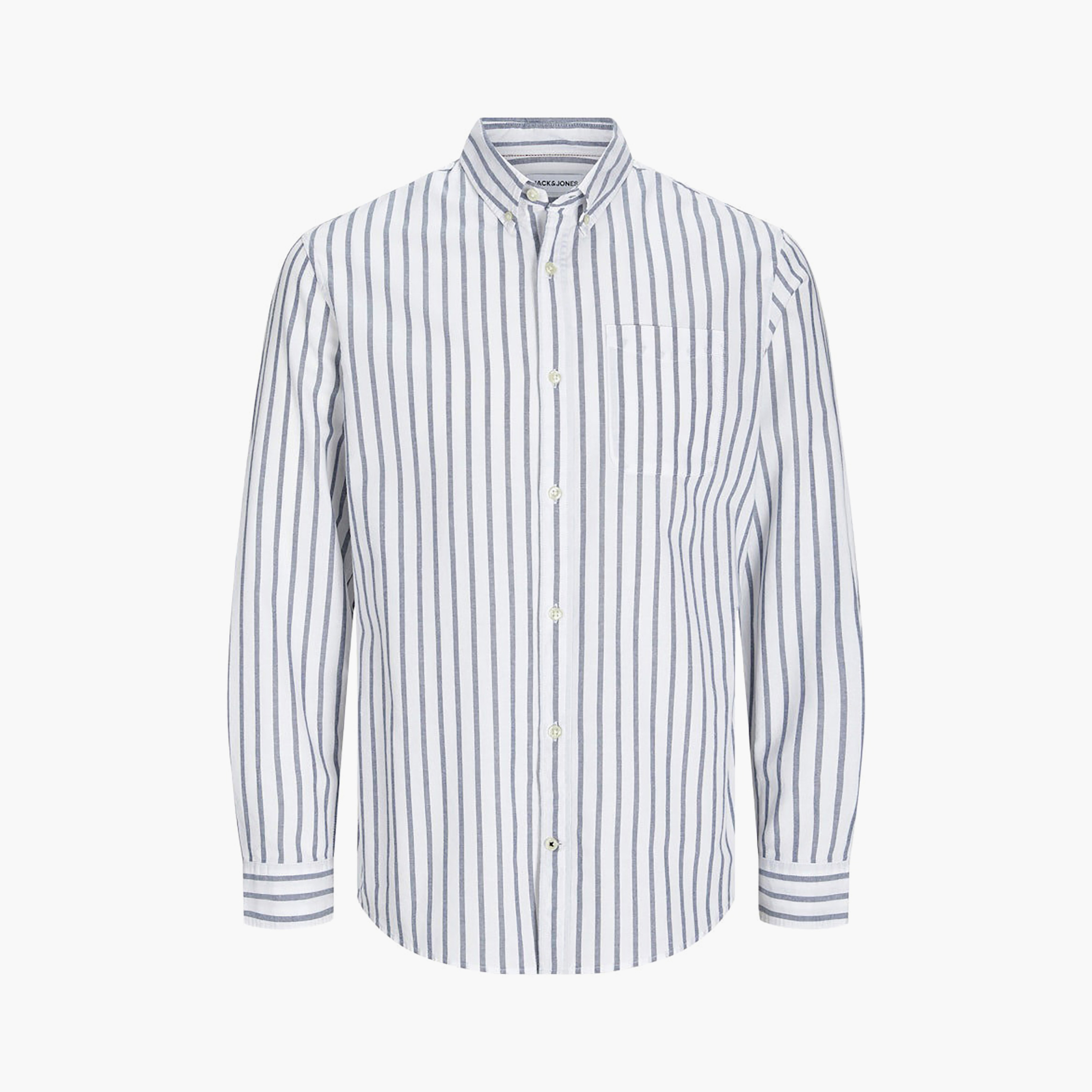 Jack & Jones Plus Size Regular Fit Striped Collared Long Sleeves Men's Shirt-men-clothing-shirts-image-7