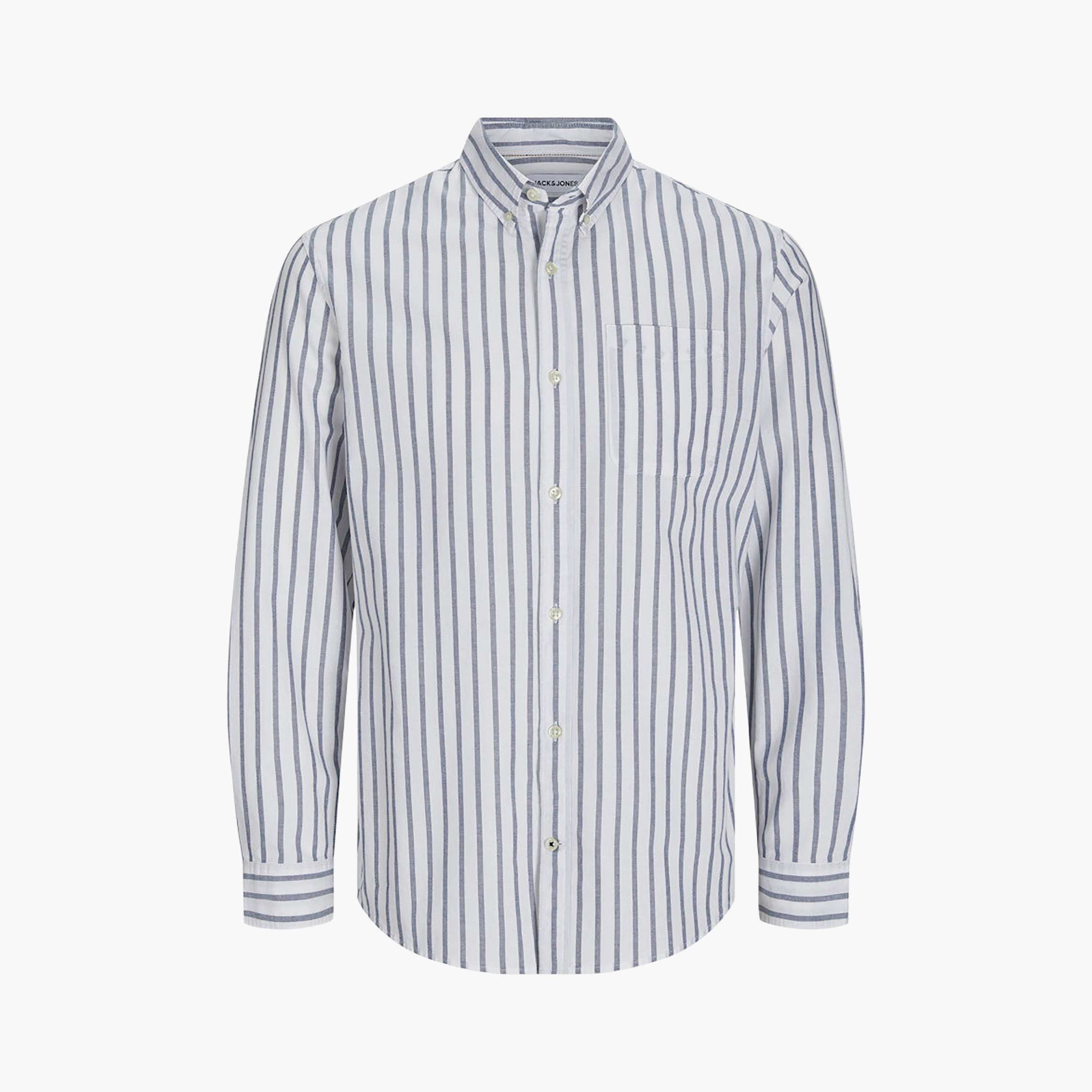 Jack & Jones Plus Size Regular Fit Striped Collared Long Sleeves Men's Shirt-men-clothing-shirts-image-8