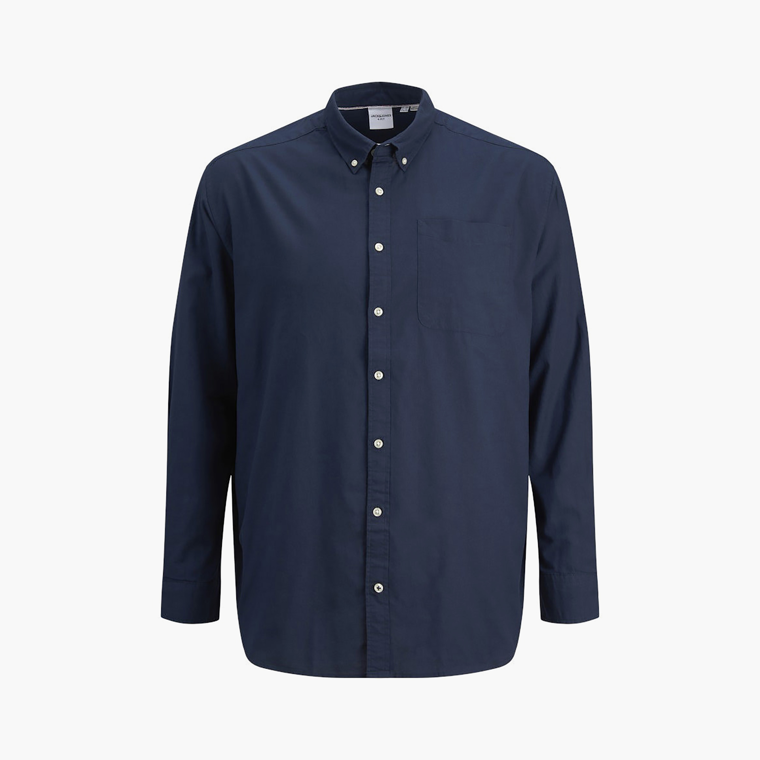 قميص رجالي بلس سادة بقصة عادية وأكمام طويلة وياقة من جاك آند جونز-men-clothing-shirts-image-14