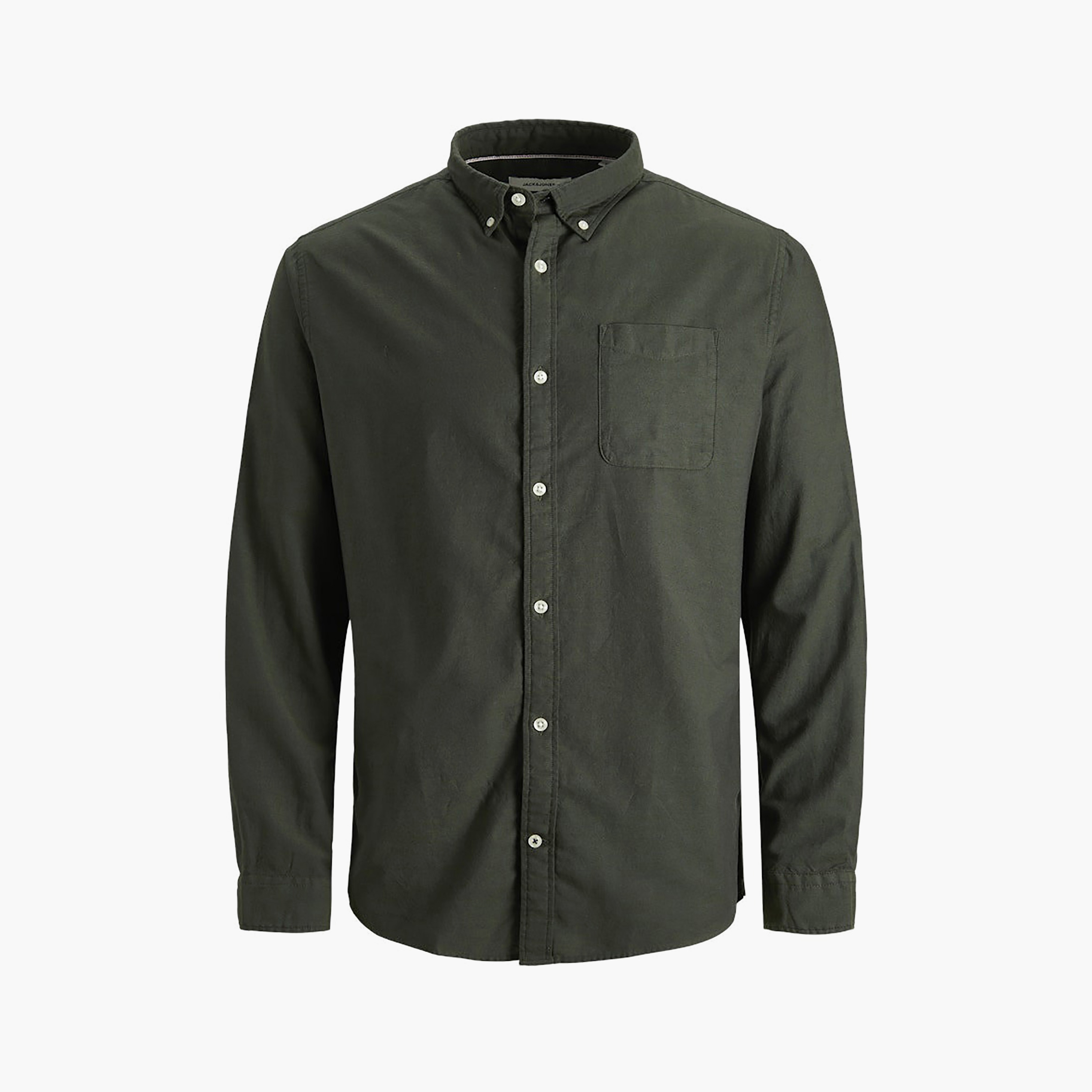 Jack & Jones Plus Size Regular Fit Plain Collared Long Sleeves Men's Shirt-men-clothing-shirts-image-7