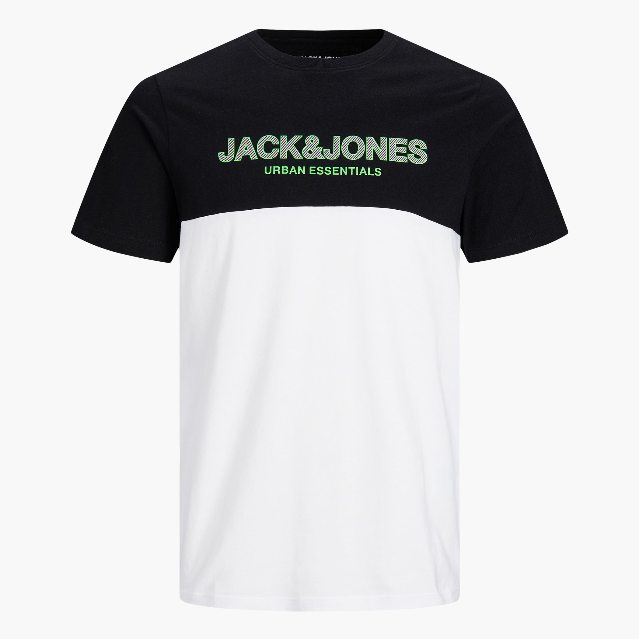 تيشيرت بقوالب ملونة وياقة ضيّقة وأكمام قصيرة من جاك & جونز-men-clothing-tshirtsandpolos-tshirts-image-1