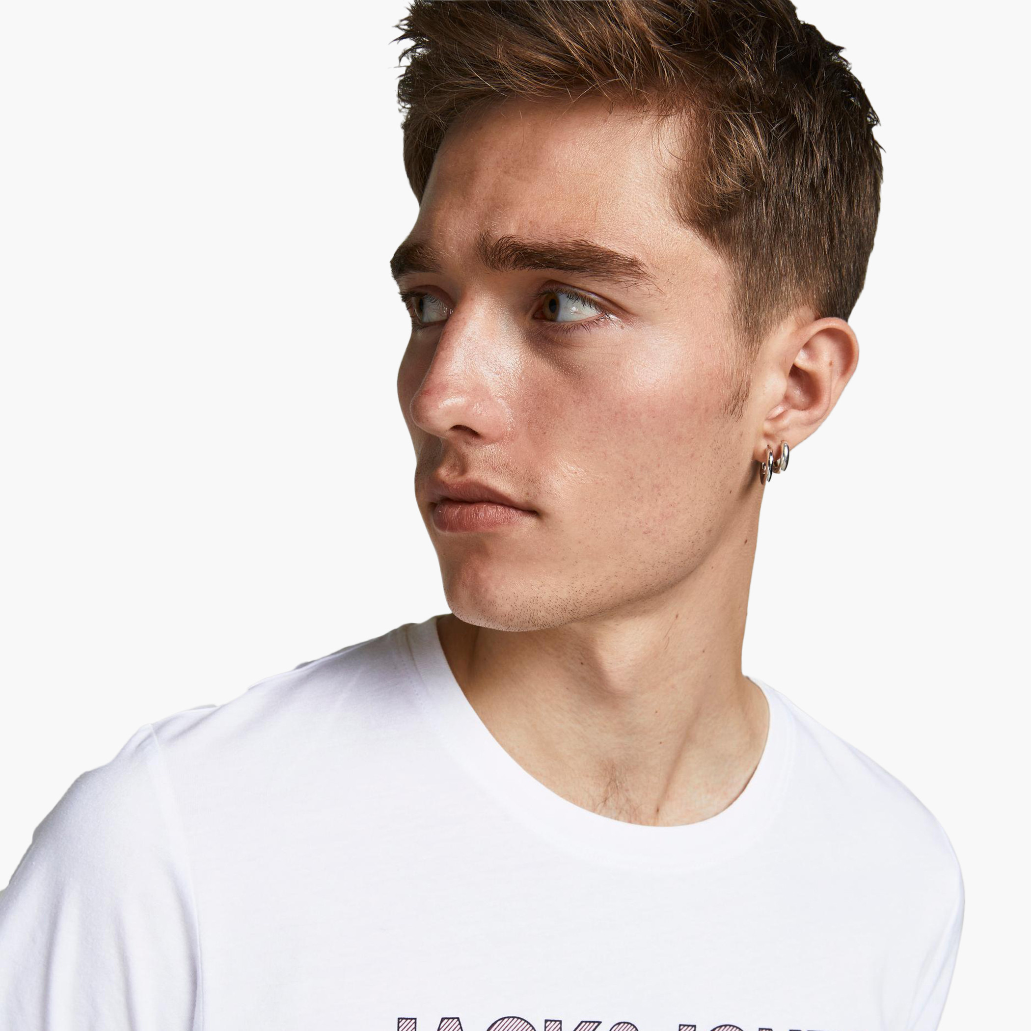 Jack & Jones Men White Colour Block Crew Neck Slim Fit T-Shirt-men-clothing-tshirtsandpolos-tshirts-image-4