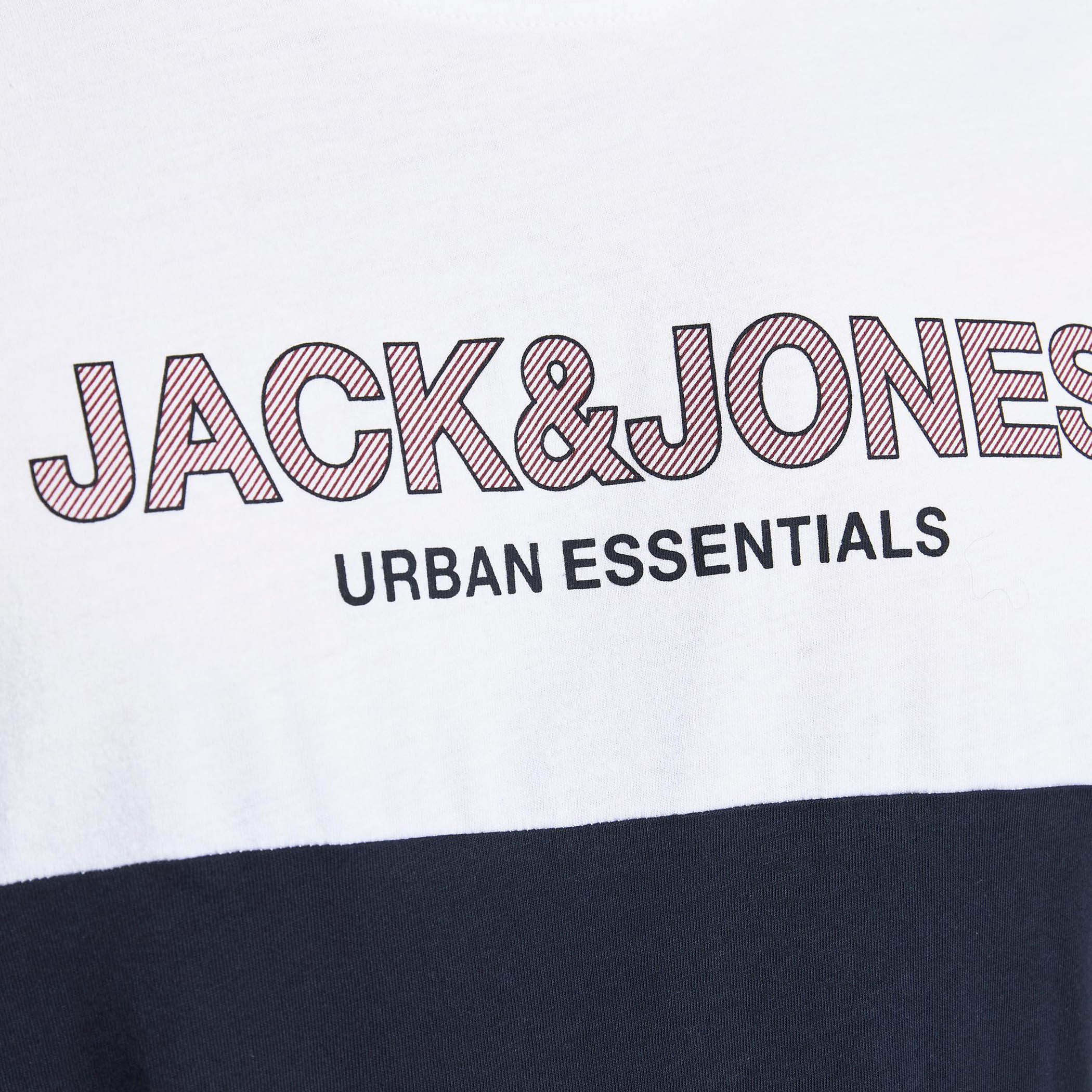 Jack & Jones Men White Colour Block Crew Neck Slim Fit T-Shirt-men-clothing-tshirtsandpolos-tshirts-image-5