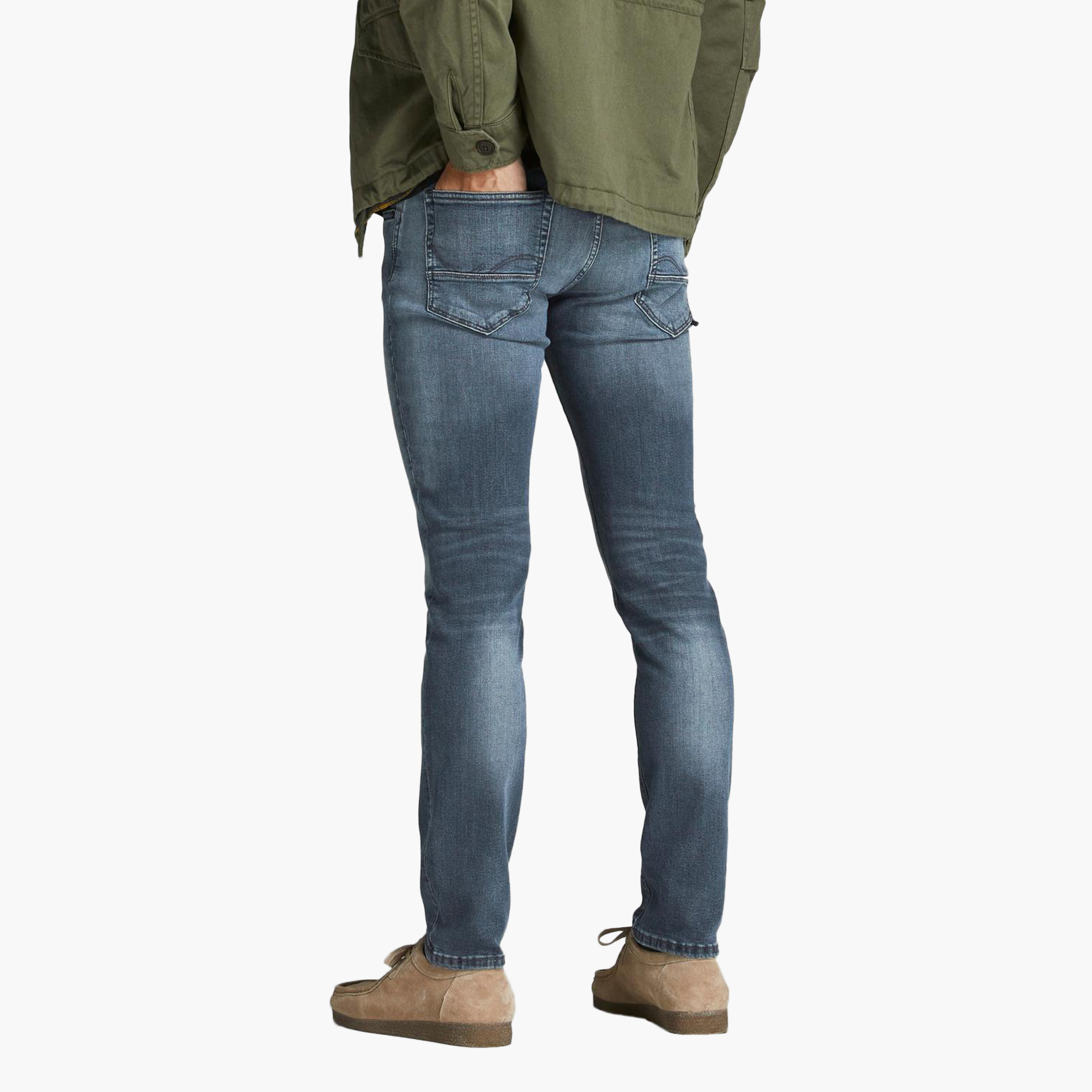 Jack & Jones Men Solid Slim Fit Jeans with Button Closure-men-clothing-bottoms-jeans-image-8