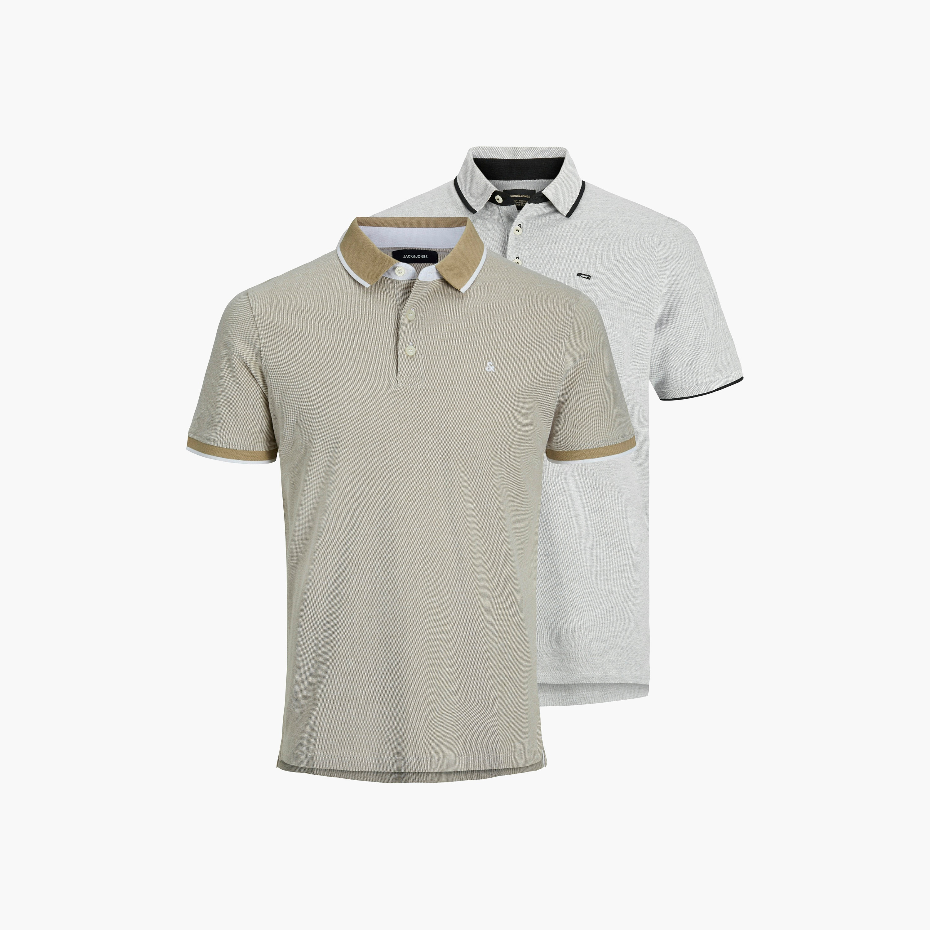 مجموعة تي شيرت بولو رجالي باكمام قصيرة سادة قطعتين من جاك اند جونز-men-clothing-tshirtsandpolos-polos-image-1