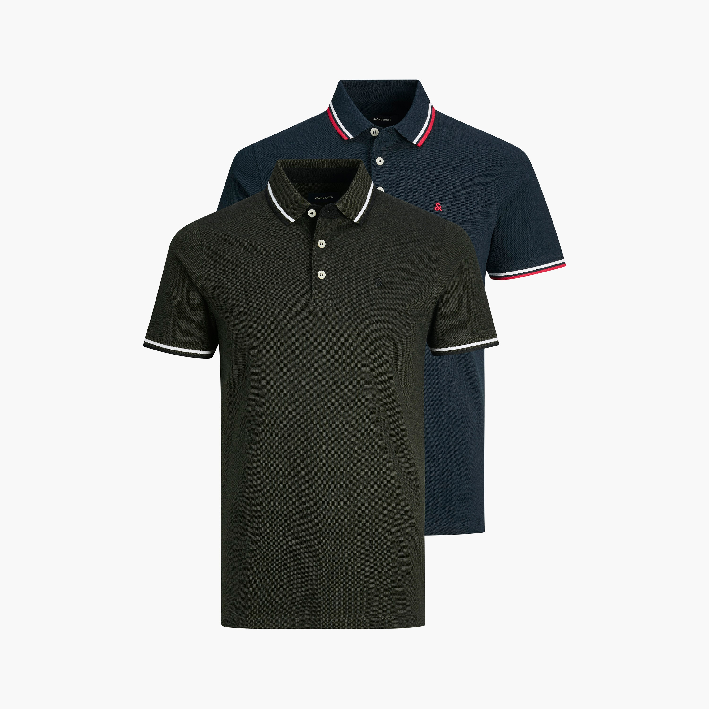 Jack & Jones Pack of 2 Logo Collared Short Sleeves Men's Polo-Shirt-men-clothing-tshirtsandpolos-polos-image-1