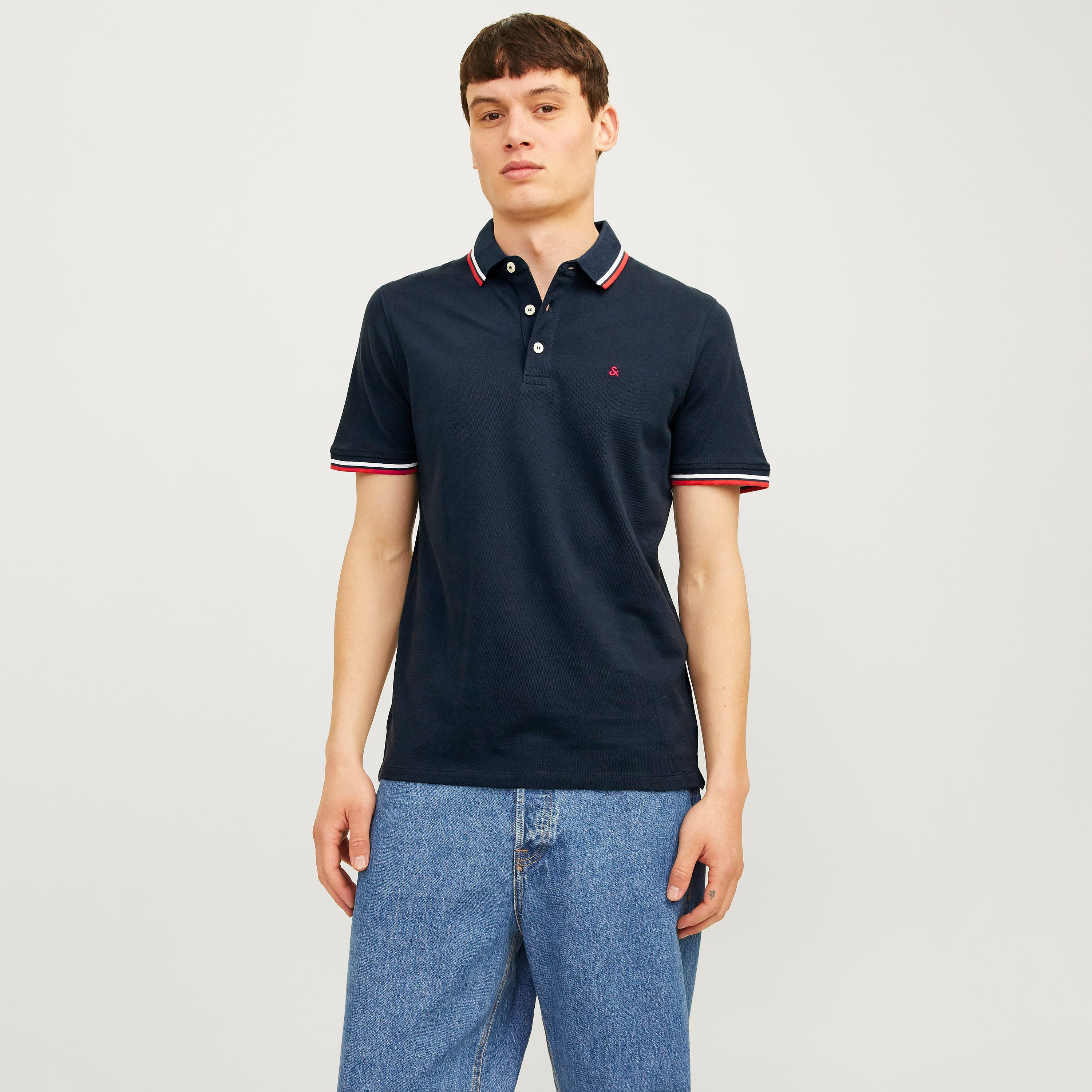 مجموعة من قطعتين من قمصان البولو الرجالية ذات الياقة والشعار وأكمام قصيرة من جاك اند جونز-men-clothing-tshirtsandpolos-polos-image-10