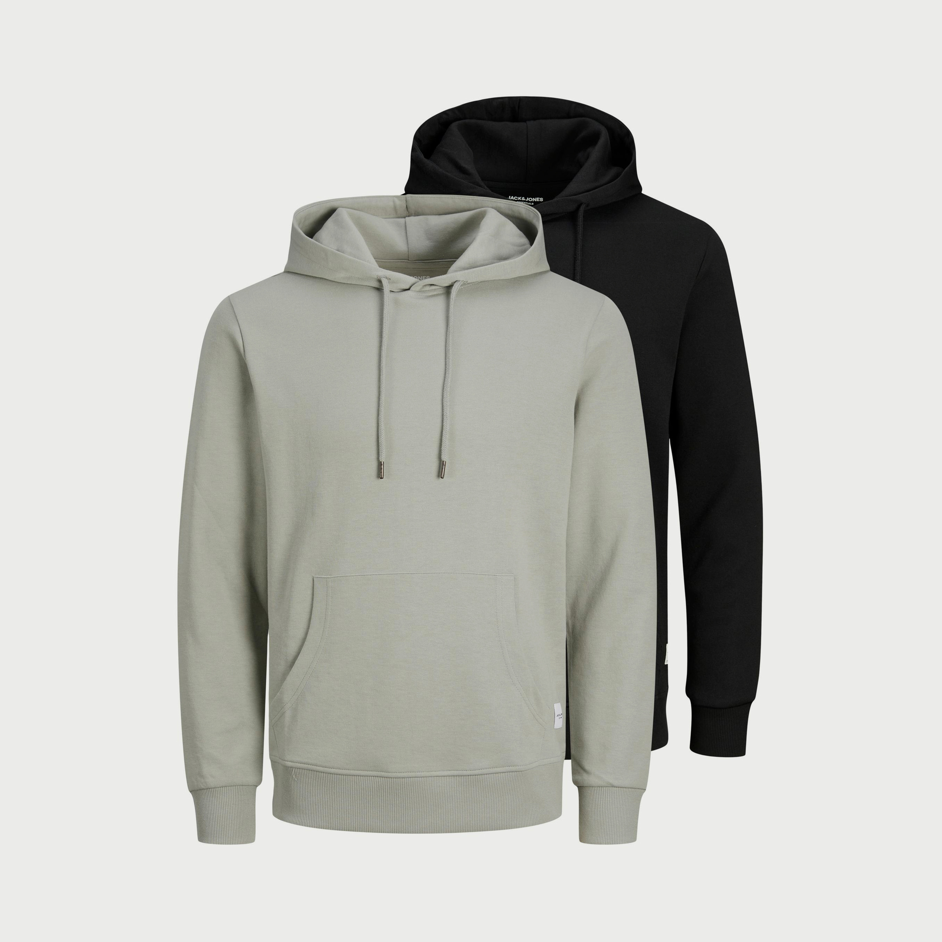 عبوة من 2 قطع هودي من جاك آند جونز سادة بأكمام طويلة وجيب كانغارو-men-winterwear-hoodiesandsweatshirts-image-1