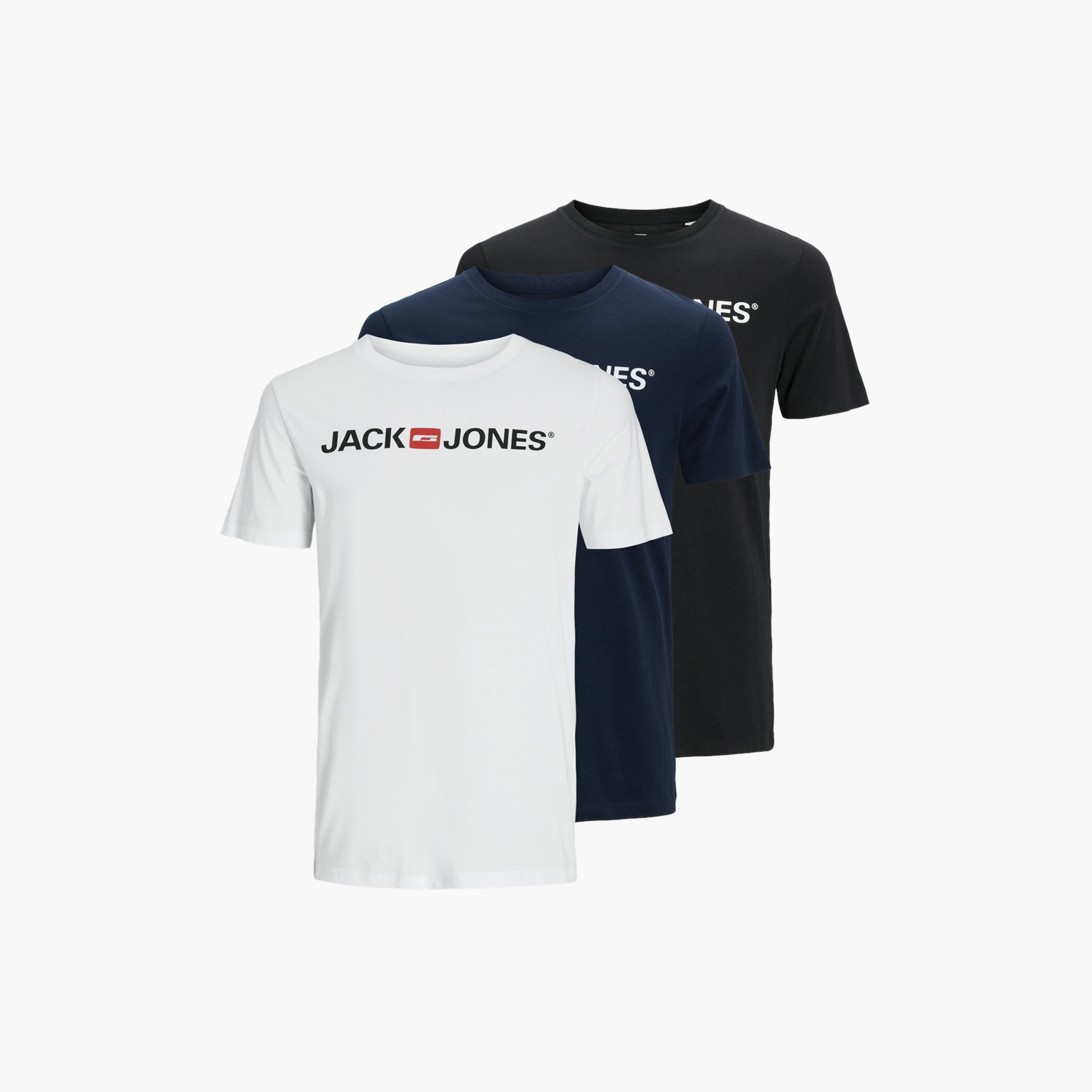 مجموعة تيشيرت بأكمام قصيرة ورقبة دائرية وشعار 3 قطع من جاك آند جونز-men-clothing-tshirtsandpolos-tshirts-image-1