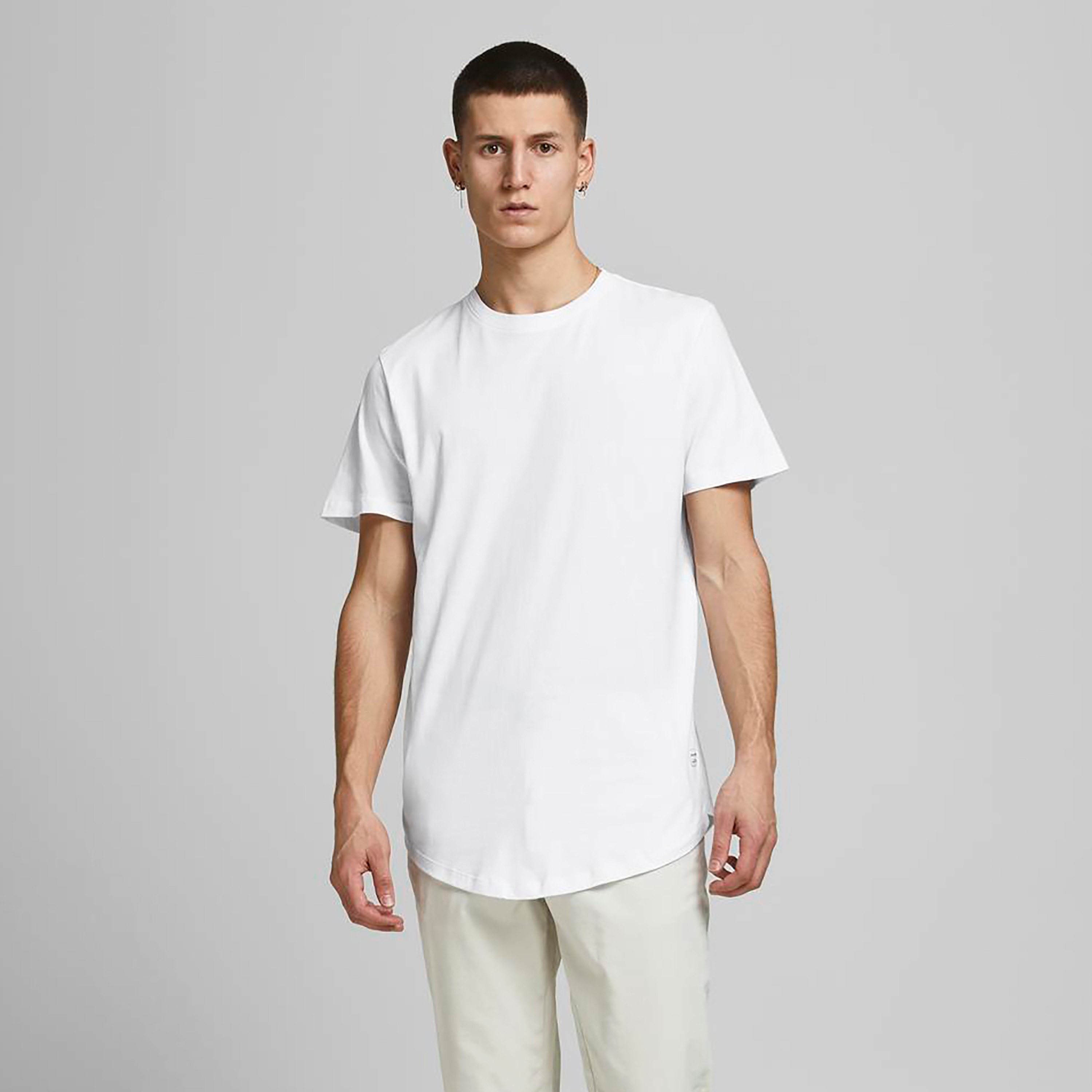 Jack & Jones Plain Crew Neck Short Sleeves Men's T-Shirt-men-clothing-tshirtsandpolos-tshirts-image-2