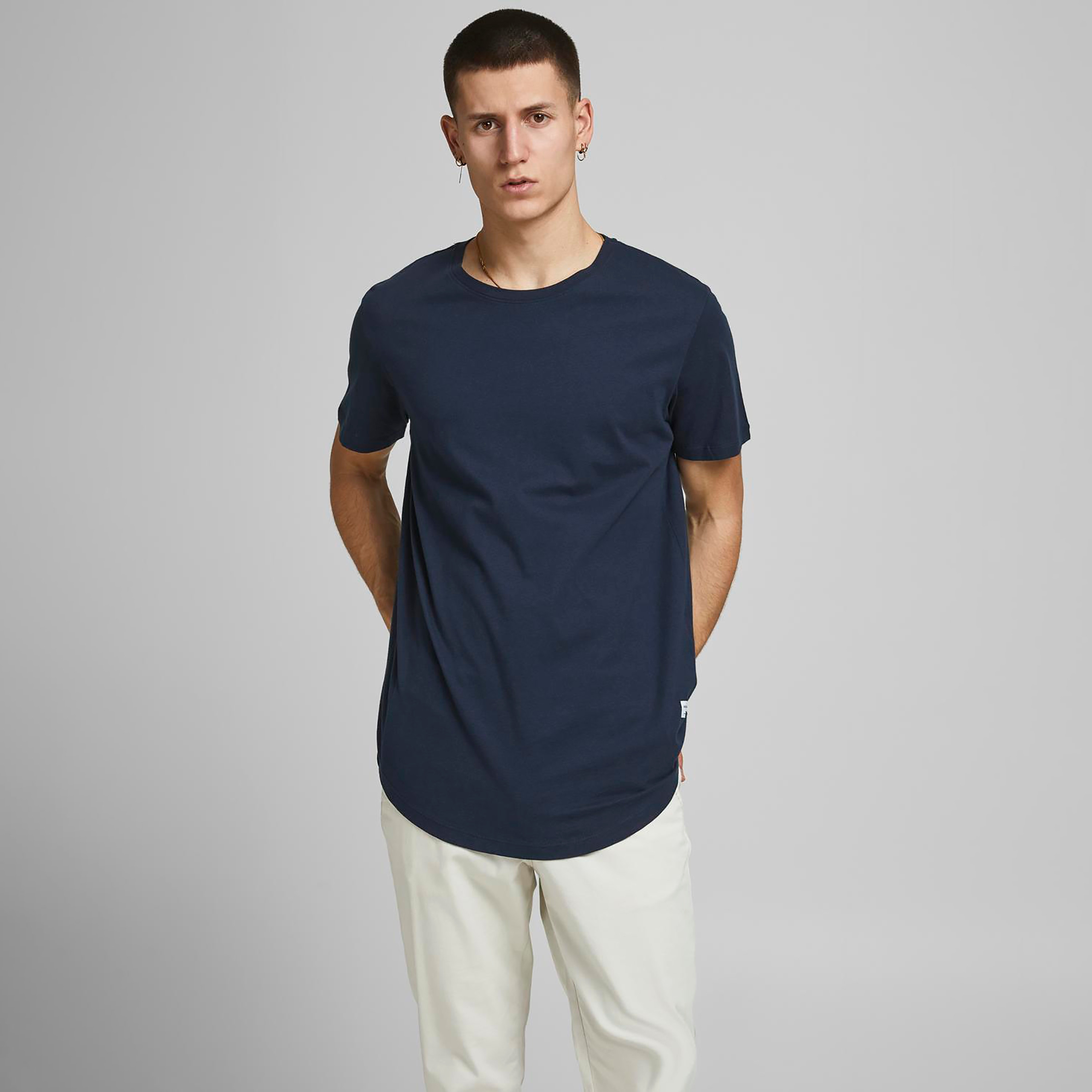 Jack & Jones Plain Crew Neck Short Sleeves Men's T-Shirt-men-clothing-tshirtsandpolos-tshirts-image-3