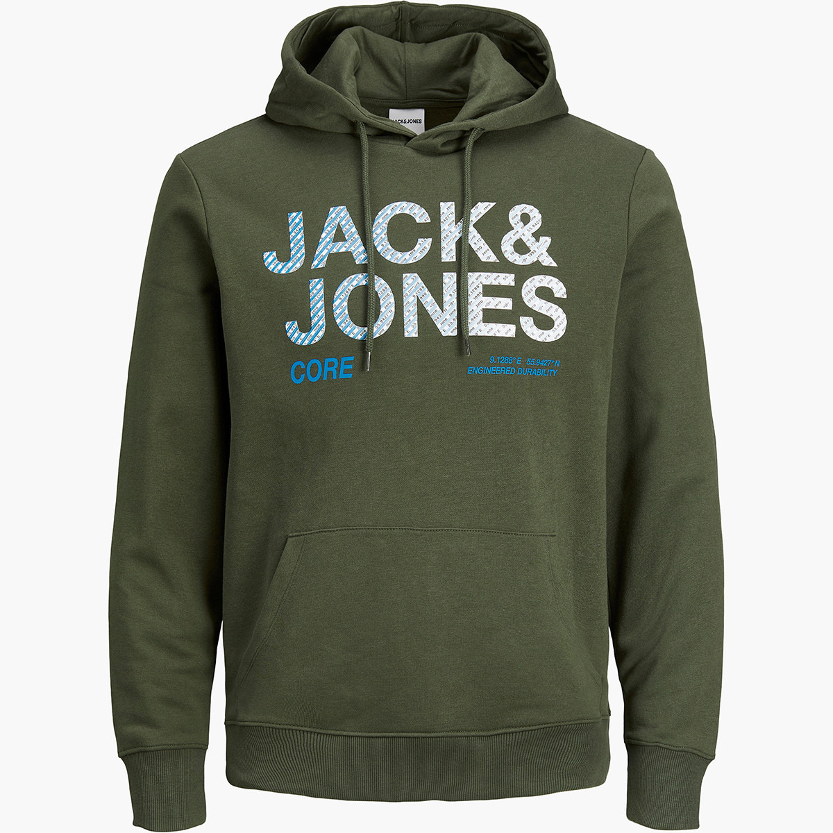 Jack & Jones Men Printed Kangaroo Pocket Hooded Sweatshirt-men-winterwear-hoodiesandsweatshirts-image-1