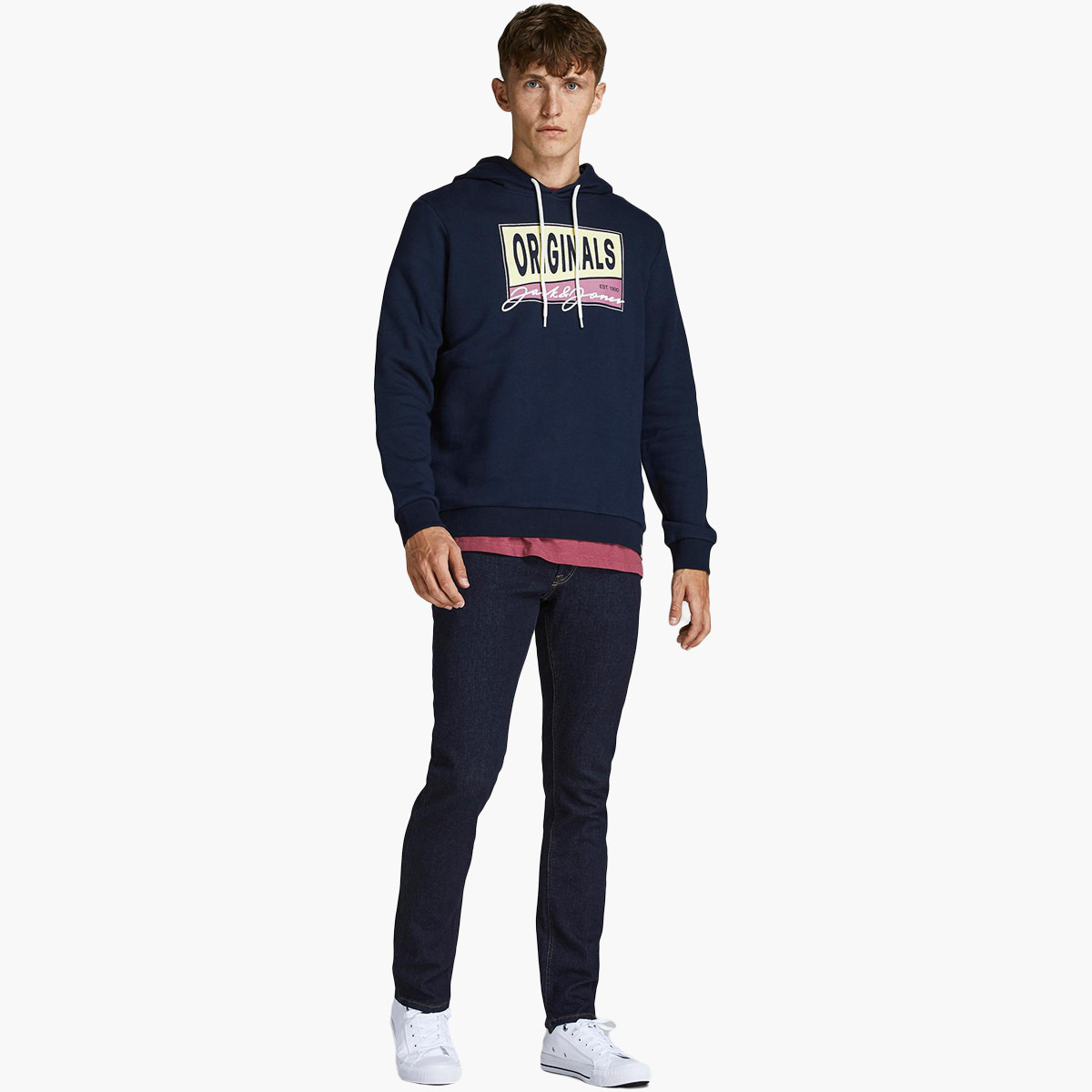 Jack & Jones Men Printed Hooded Sweatshirt-men-winterwear-hoodiesandsweatshirts-image-4