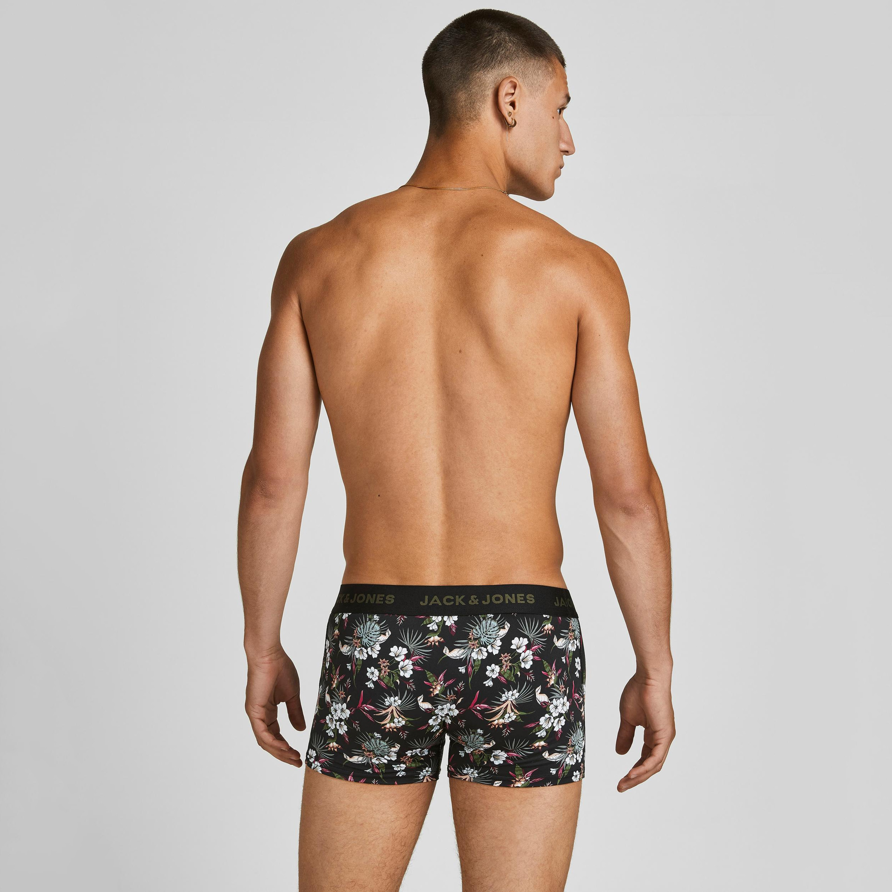 حزمة من 3 سروال قصير بحزام خصر مطبوع بشعار اسود للرجال من جاك آند جونز-men-clothing-innerwear-underwear-image-3