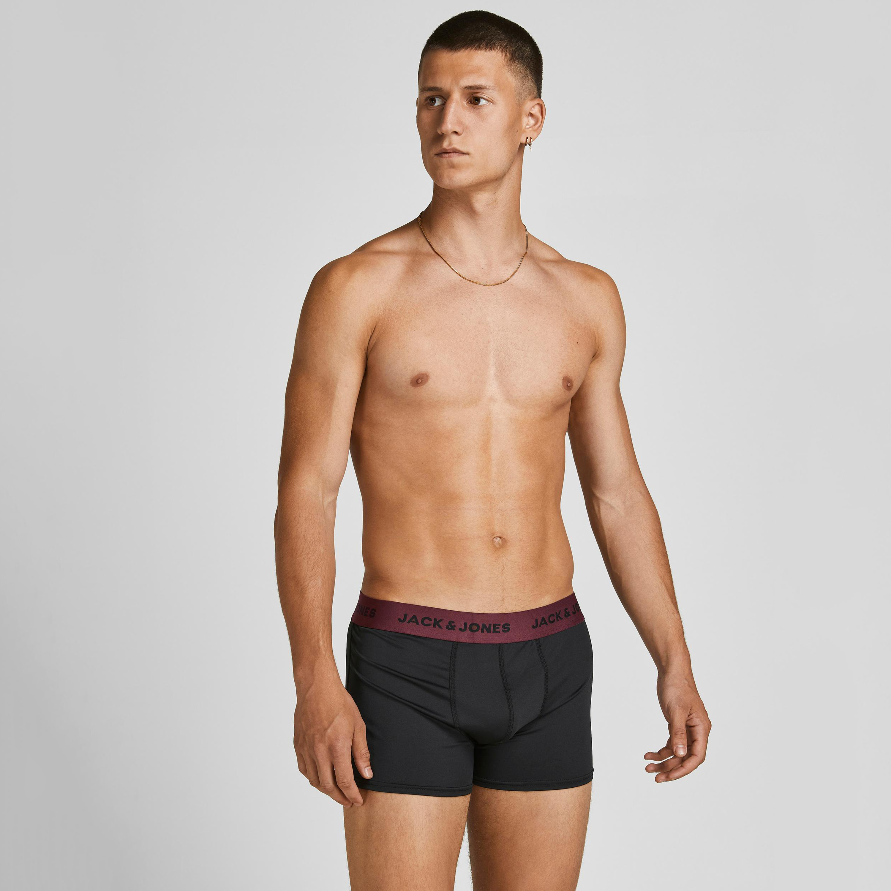 حزمة من 3 سروال قصير بحزام خصر مطبوع بشعار اسود للرجال من جاك آند جونز-men-clothing-innerwear-underwear-image-5