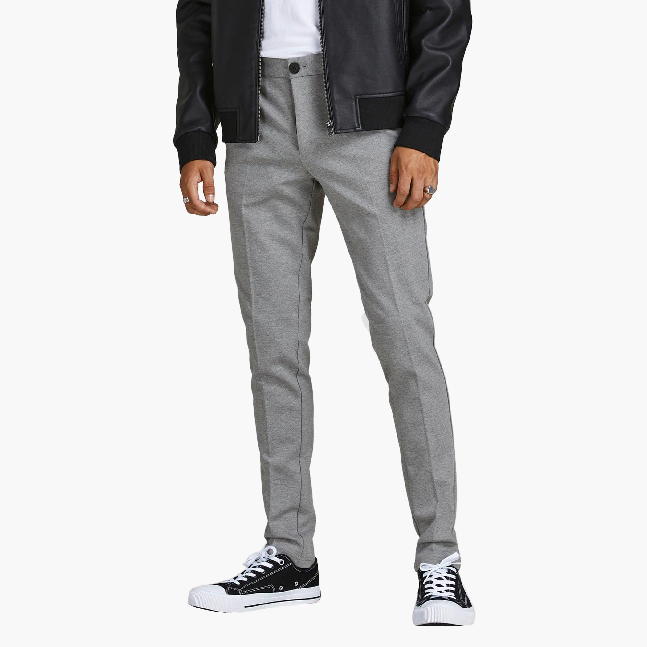 Jack & Jones Men Solid Pant with Button Closure-men-clothing-bottoms-trousersandchinos-trousers-image-2