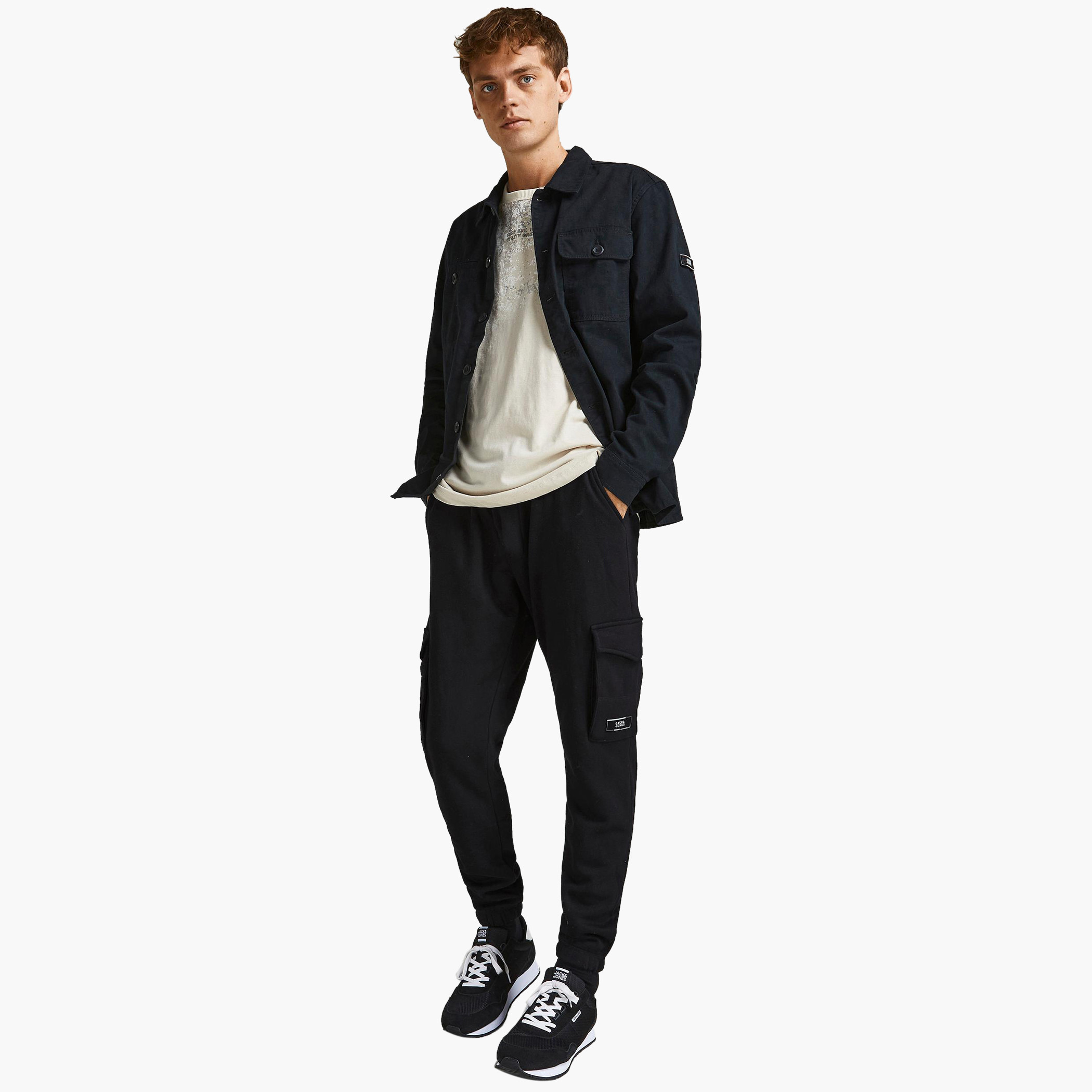 Jack & Jones Men Solid Cargo Sweat Pant with Drawstring Closure-men-clothing-bottoms-joggers-image-3