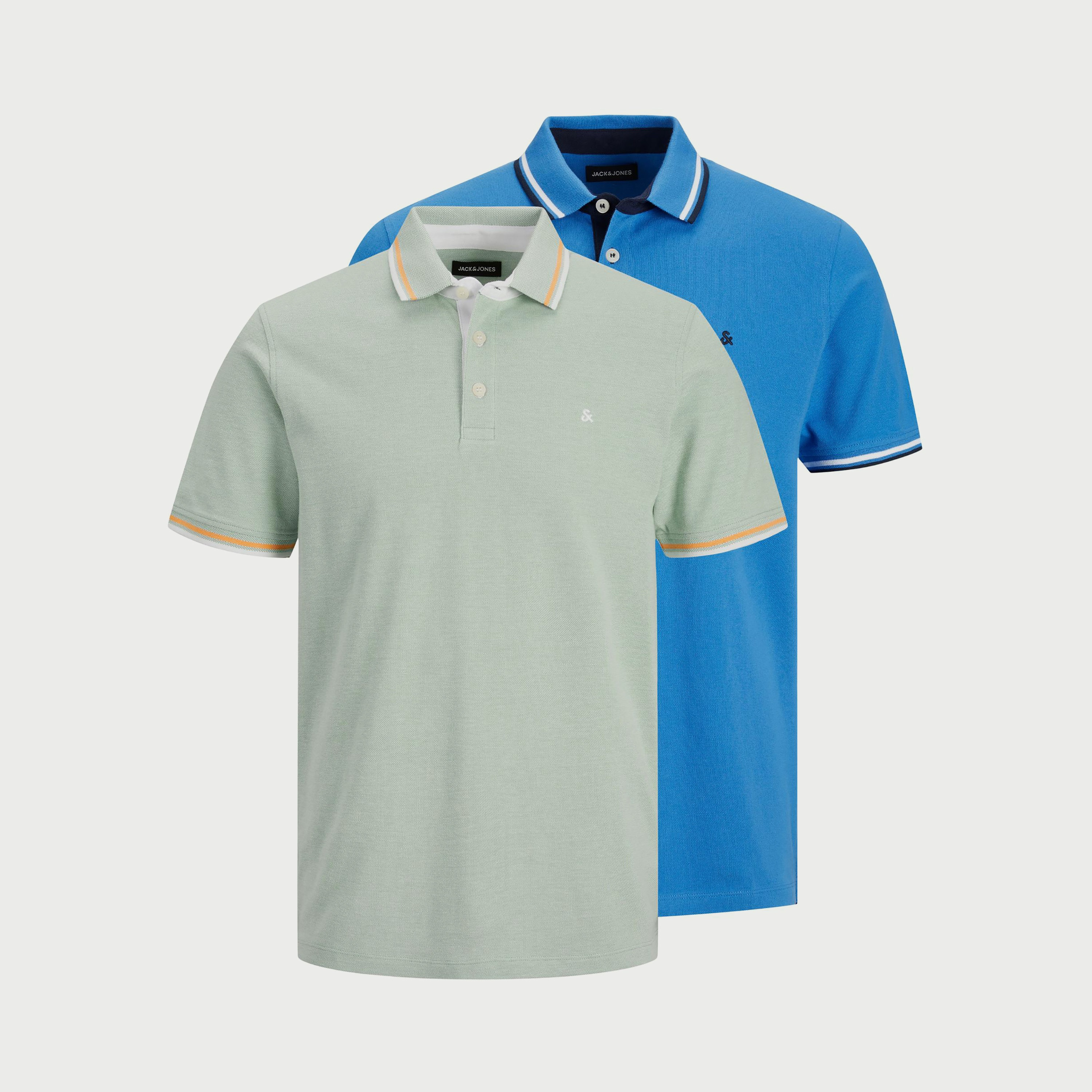 جاك اند جونز زائد حجم حزمة من 2 تي شيرت بولو بأكمام قصيرة سادة-men-clothing-tshirtsandpolos-polos-image-3