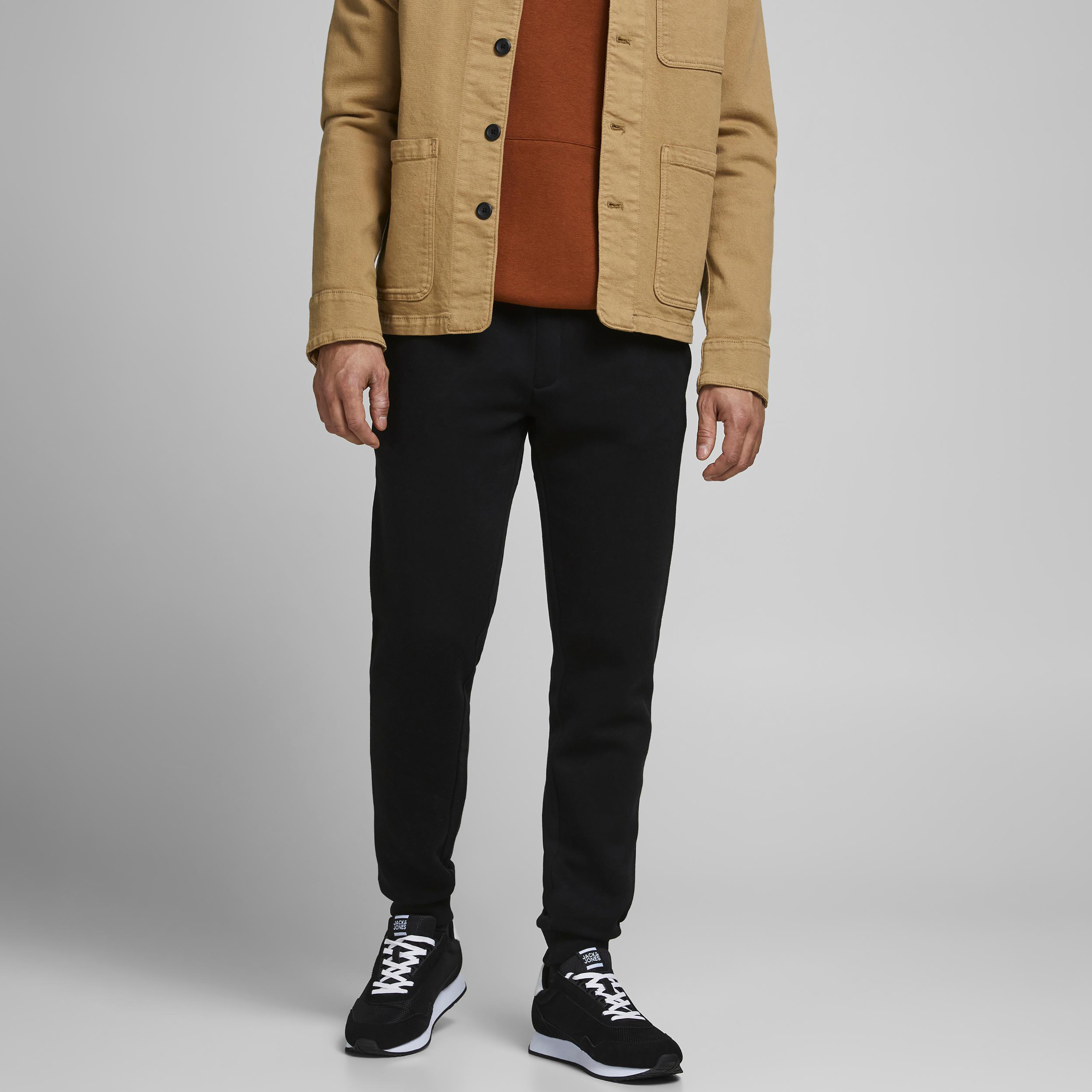 Jack & Jones Plain Mid Waist Drawstring Joggers-men-clothing-bottoms-joggers-image-1