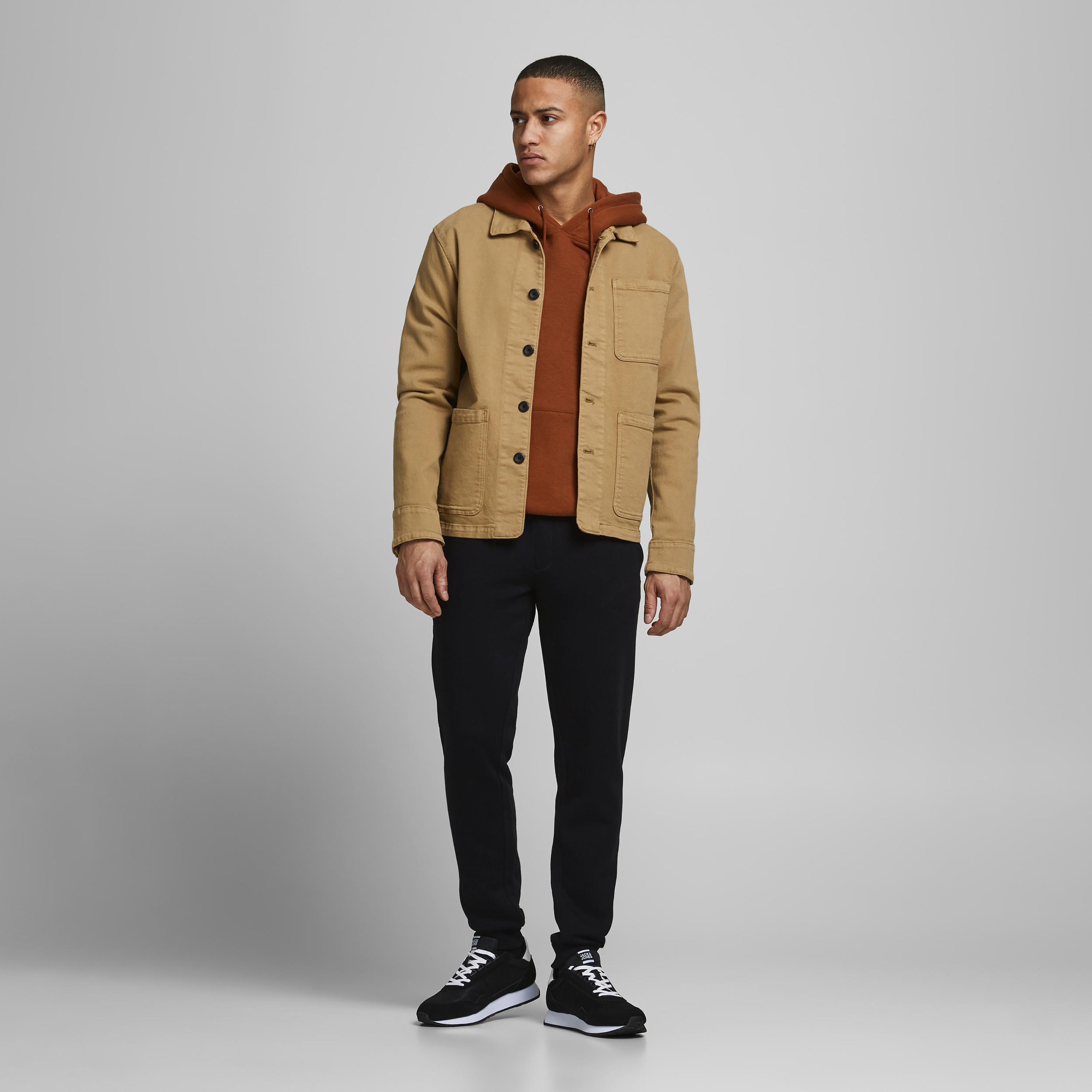 Jack & Jones Plain Mid Waist Drawstring Joggers-men-clothing-bottoms-joggers-image-2