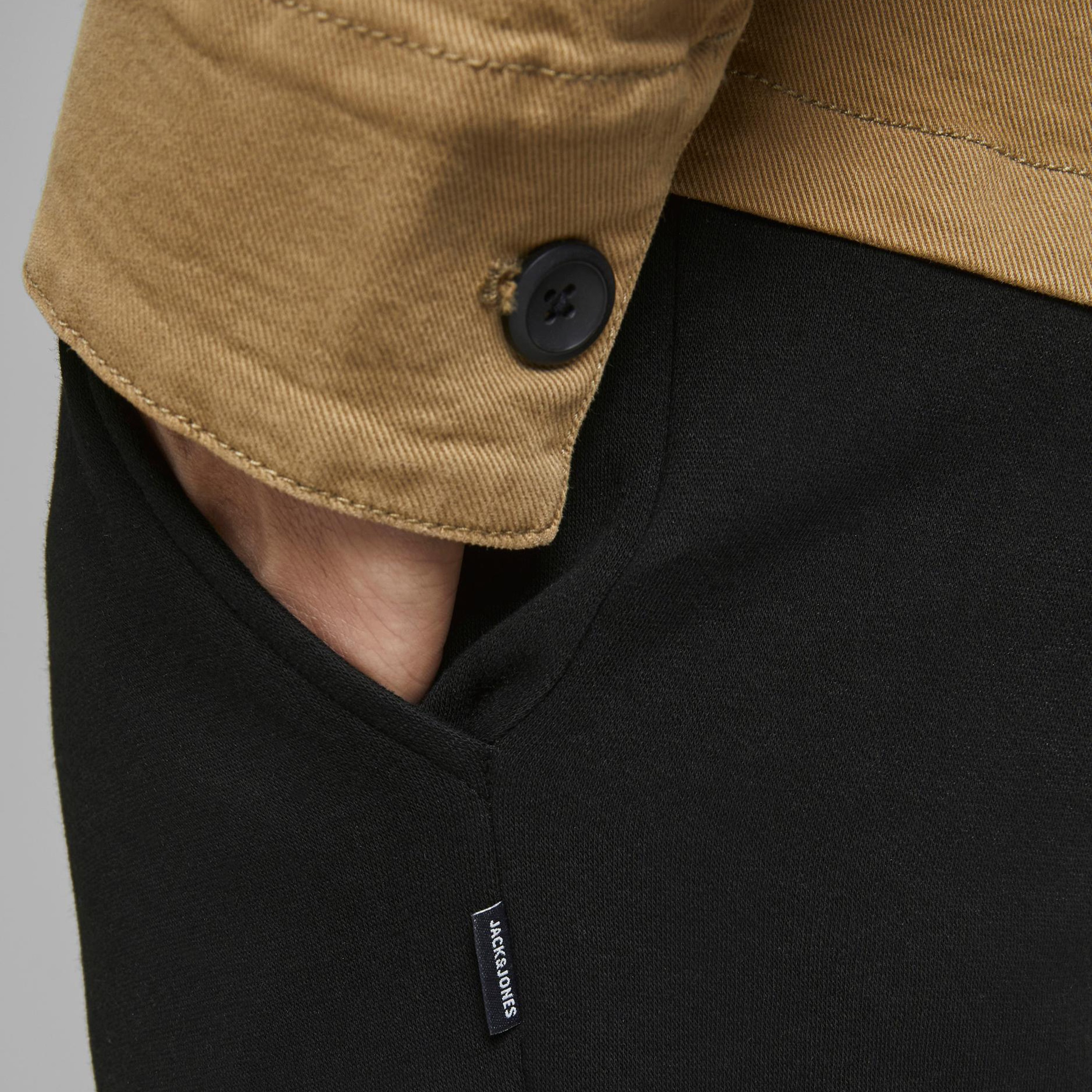 Jack & Jones Plain Mid Waist Drawstring Joggers-men-clothing-bottoms-joggers-image-3