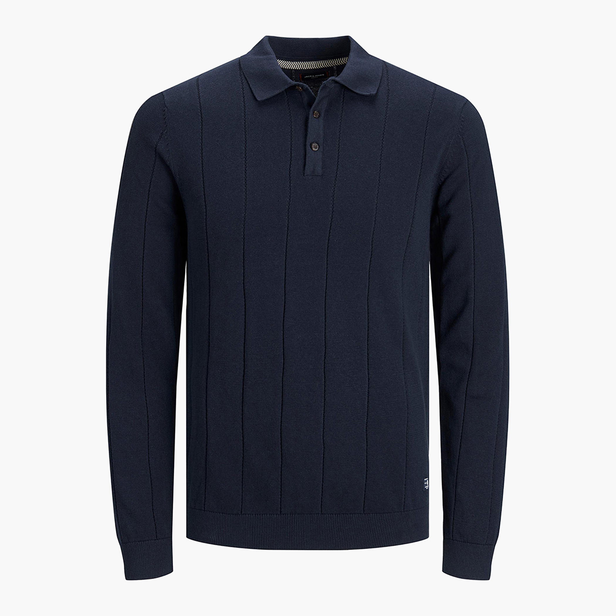 Jack & Jones Men Knitted Long Sleeves Polo Pullover-men-clothing-sweatersandpullovers-image-2
