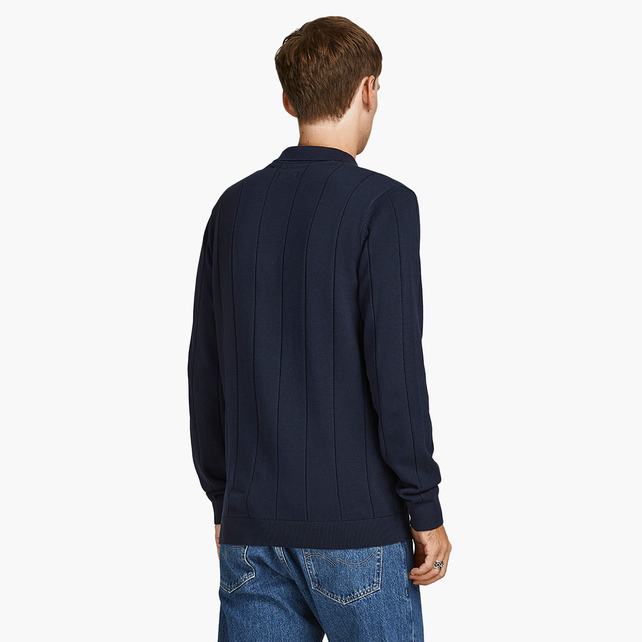 Jack & Jones Men Knitted Long Sleeves Polo Pullover-men-clothing-sweatersandpullovers-image-3