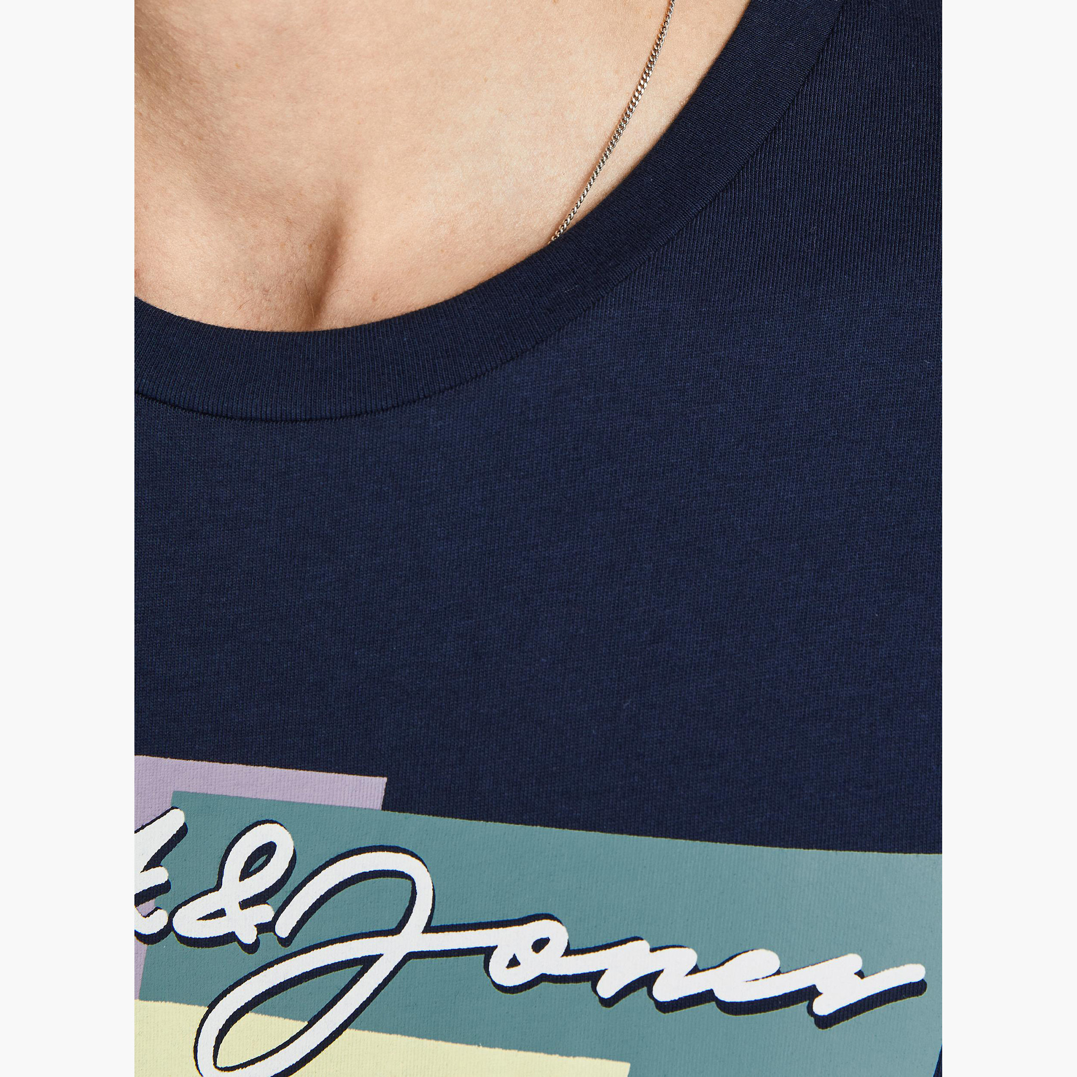 Jack & Jones Printed Crew Neck T-shirt with Short Sleeves-men-clothing-tshirtsandpolos-tshirts-image-5