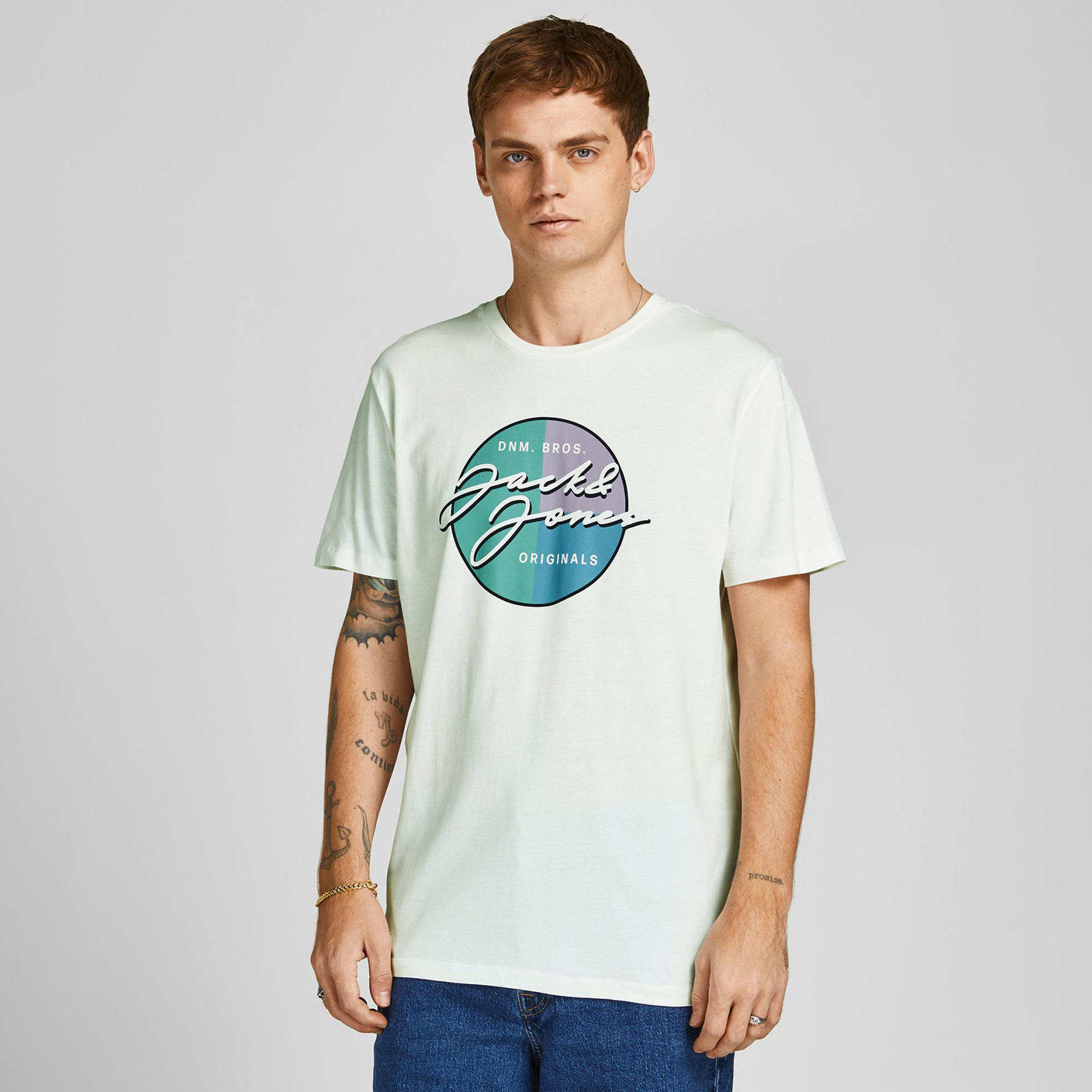 Jack & Jones Printed Crew Neck T-shirt with Short Sleeves-men-clothing-tshirtsandpolos-tshirts-image-1