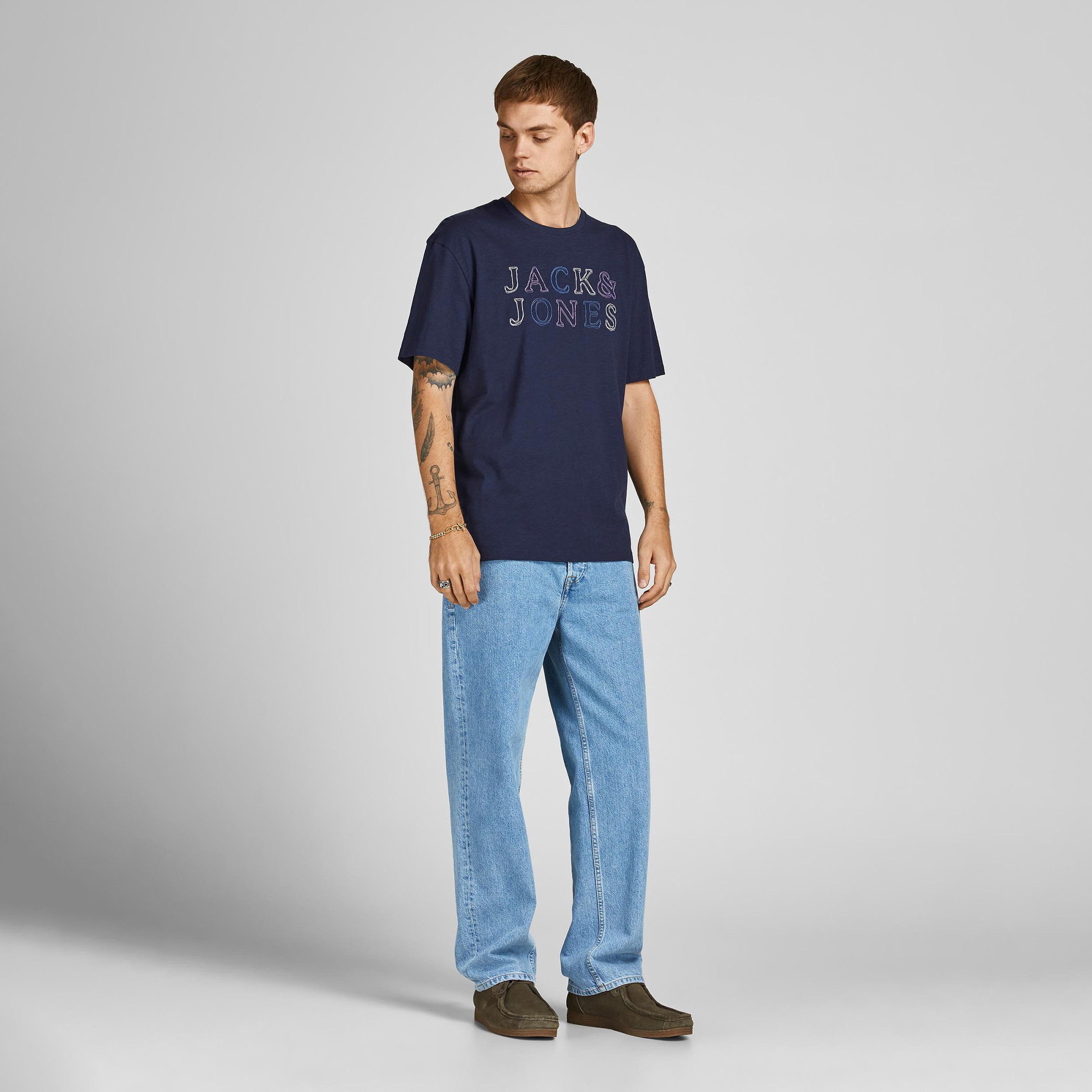 Jack & Jones Embroidered Crew Neck T-shirt with Short Sleeves-men-clothing-tshirtsandpolos-tshirts-image-4