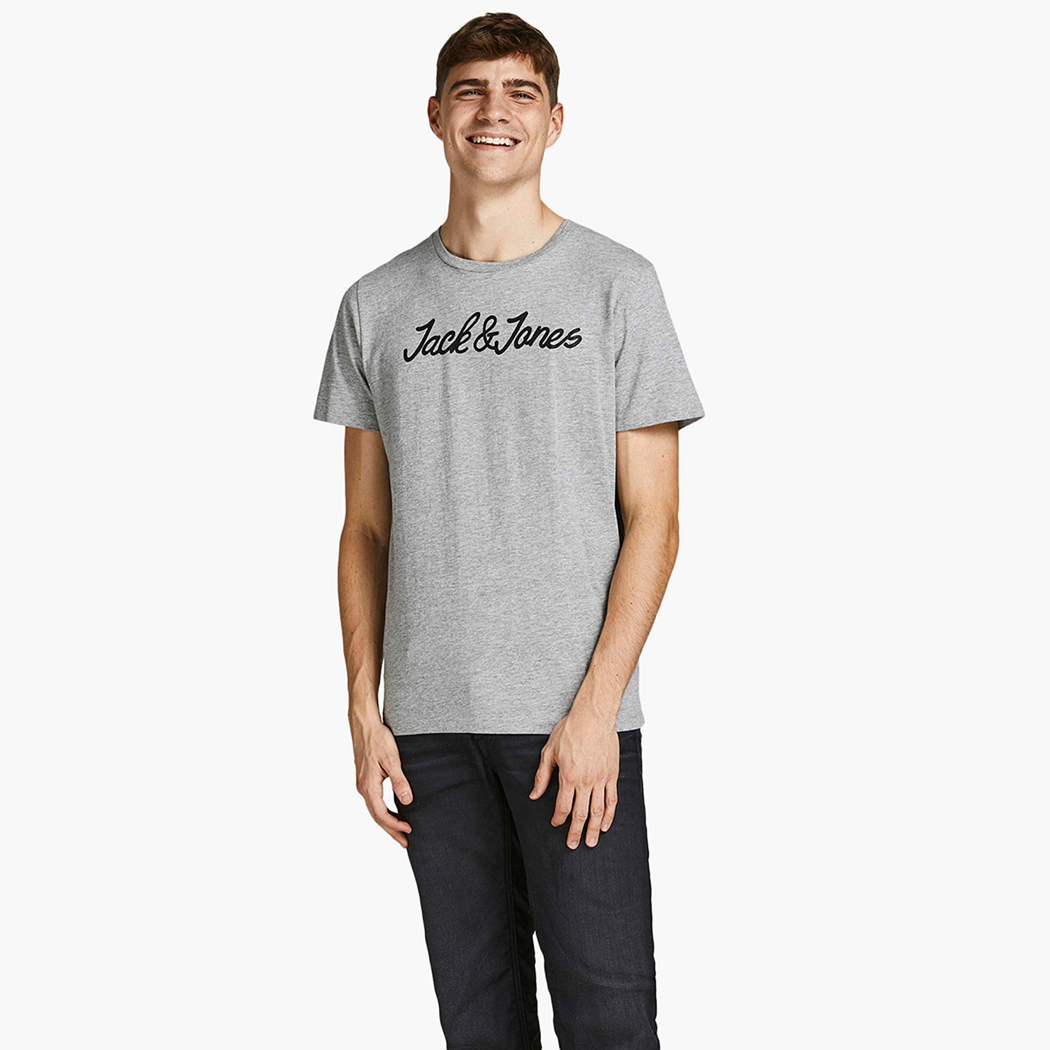 Jack & Jones Men Logo Crew Neck T-Shirt-men-clothing-tshirtsandpolos-tshirts-image-1