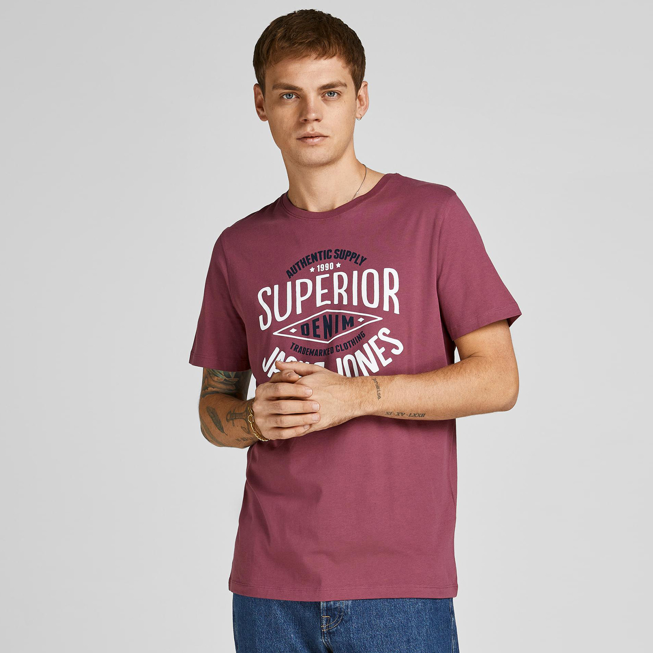 Jack & Jones Printed Crew Neck T-shirt with Short Sleeves-men-clothing-tshirtsandpolos-tshirts-image-1