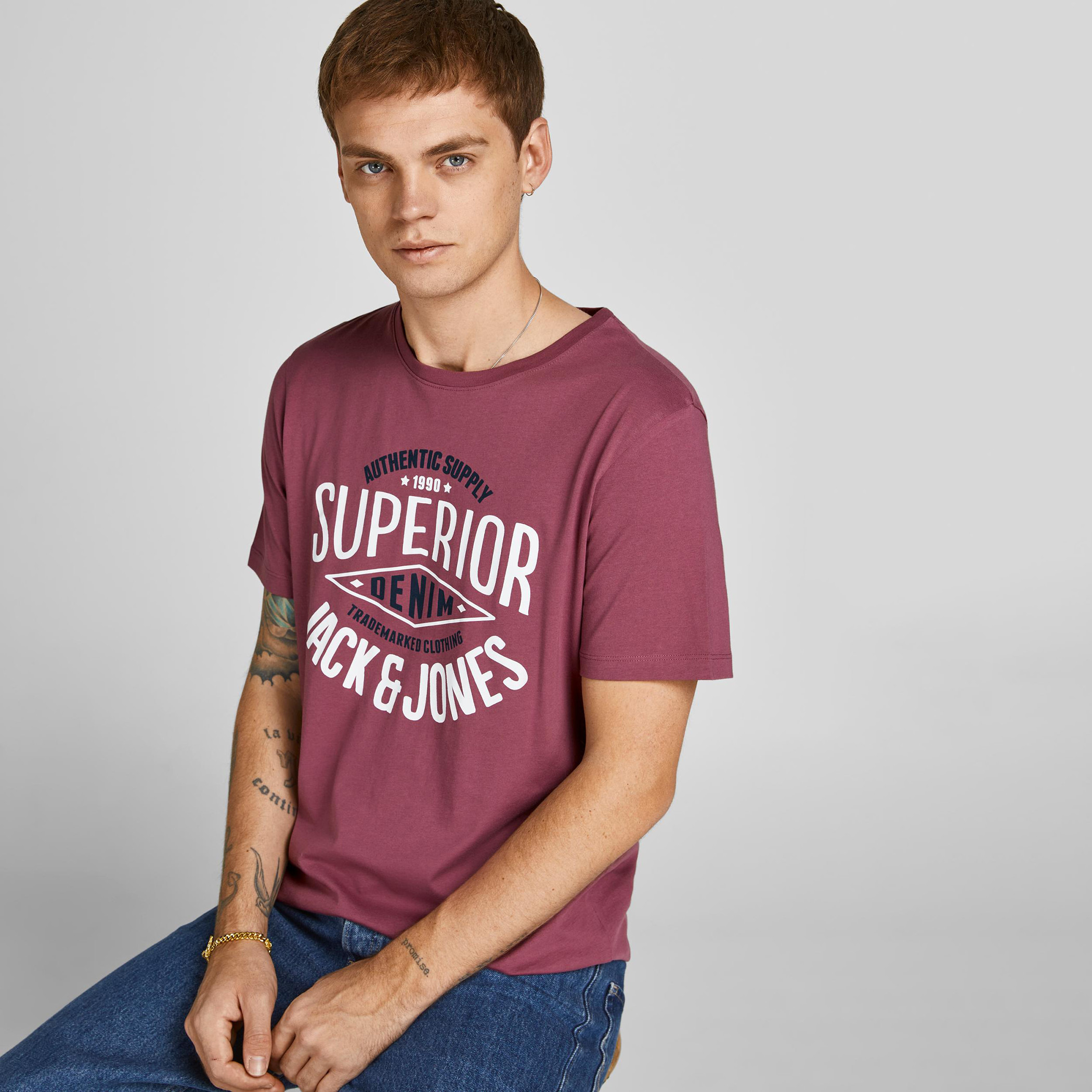 Jack & Jones Printed Crew Neck T-shirt with Short Sleeves-men-clothing-tshirtsandpolos-tshirts-image-2