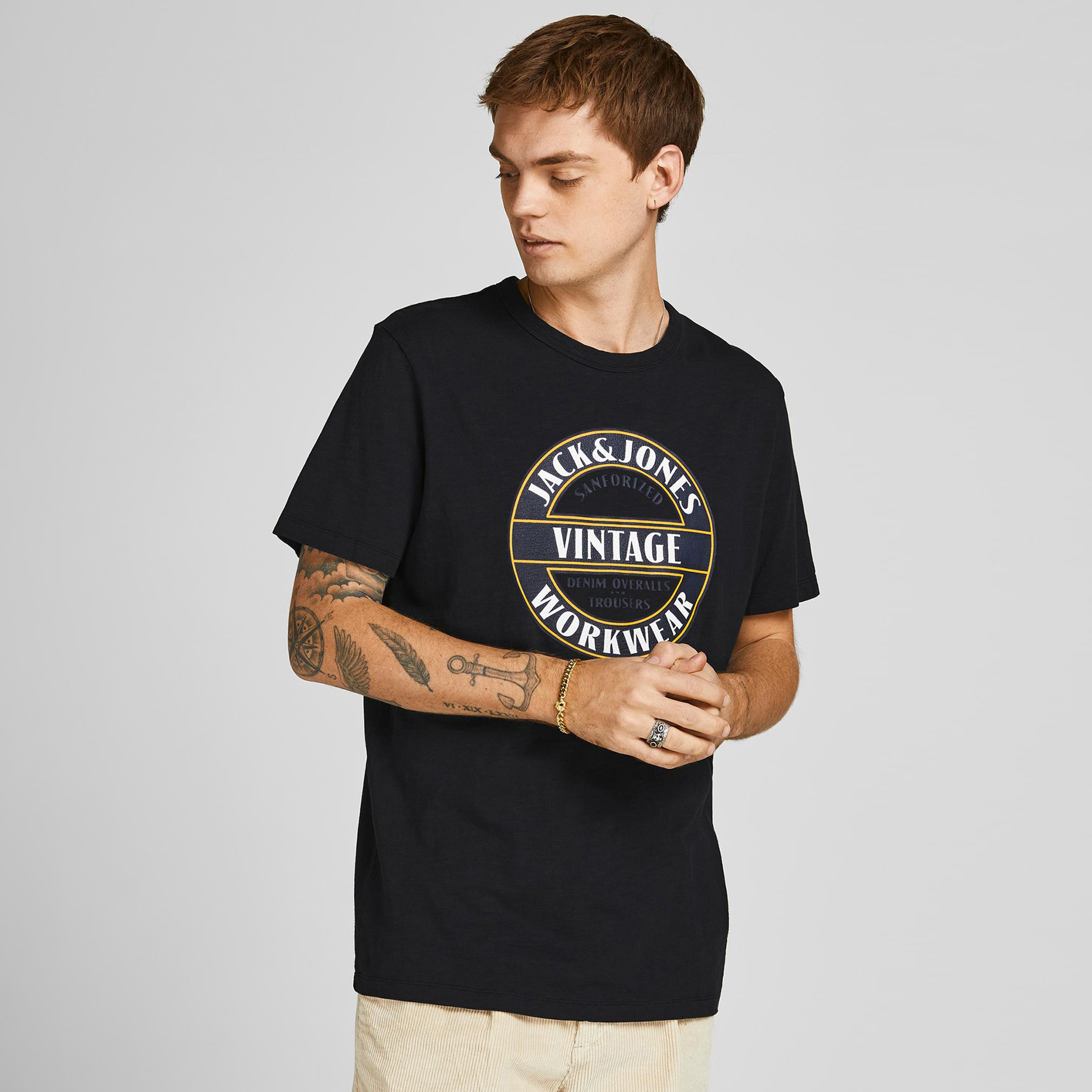 Jack & Jones Printed Crew Neck T-shirt with Short Sleeves-men-clothing-tshirtsandpolos-tshirts-image-1