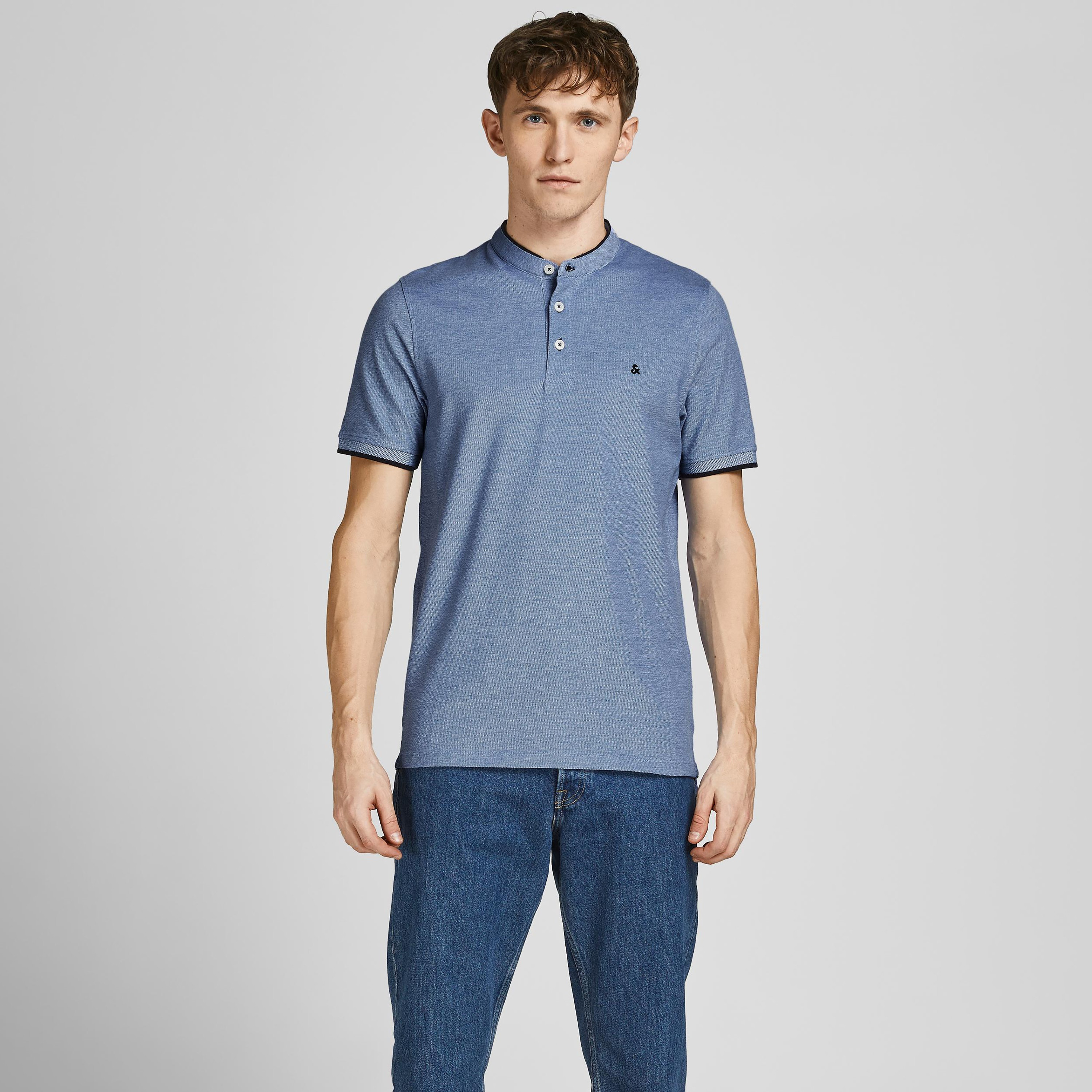 بولو تي شيرت من جاك آند جونز بأكمام قصيرة سادة-men-clothing-tshirtsandpolos-polos-image-5