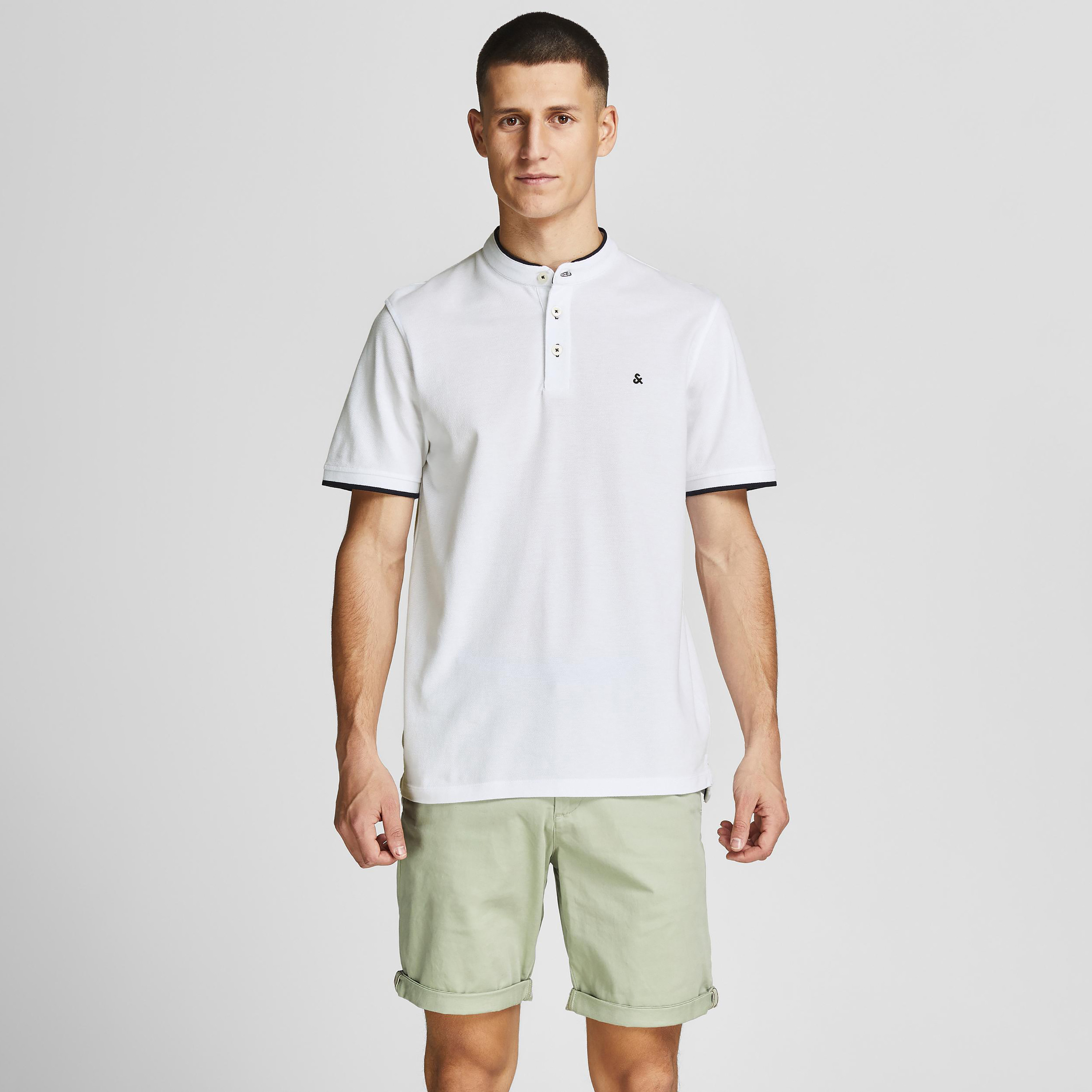 بولو تي شيرت من جاك آند جونز بأكمام قصيرة سادة-men-clothing-tshirtsandpolos-polos-image-12
