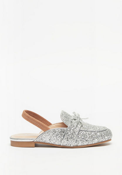 Little Missy Glitter Textured Slingback Mules-Girl%27s Casual Shoes-image-0