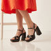 Haadana Cross Strap Sandals with Block Heels and Buckle Closure-Women%27s Heel Sandals-thumbnailMobile-1