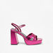 Haadana Cross Strap Sandals with Block Heels and Buckle Closure-Women%27s Heel Sandals-thumbnailMobile-3