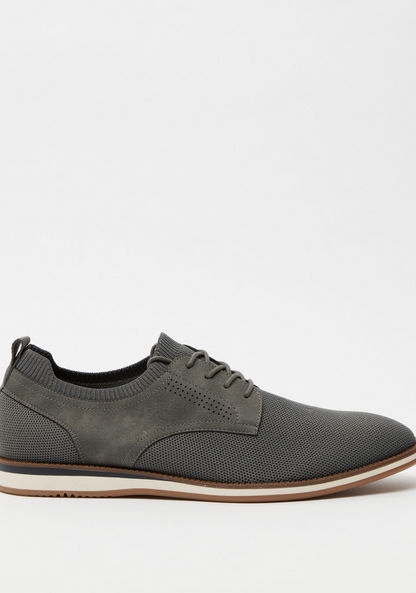 Duchini Men's Textured Derby Shoes with Lace-Up Closure