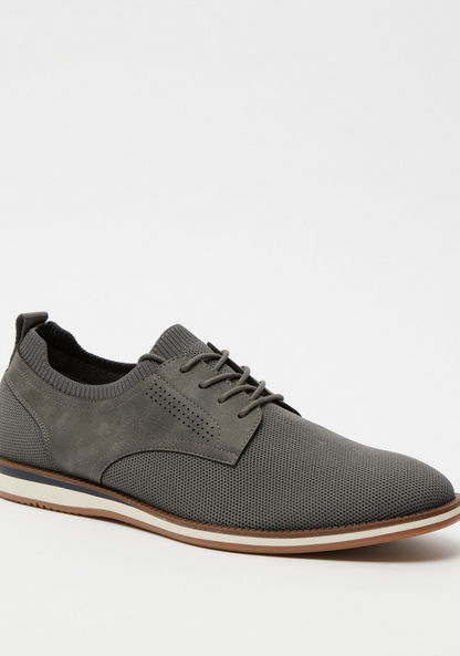 Duchini Men's Textured Derby Shoes with Lace-Up Closure