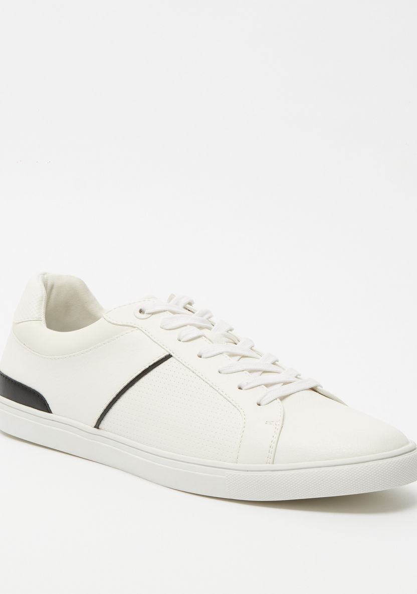 Lee Cooper Men's Textured Sneakers with Lace-Up Closure-Men%27s Sneakers-image-1