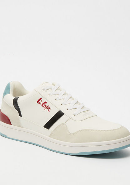 Lee Cooper Men's Logo Print Sneakers with Lace-Up Closure-Men%27s Sneakers-image-1